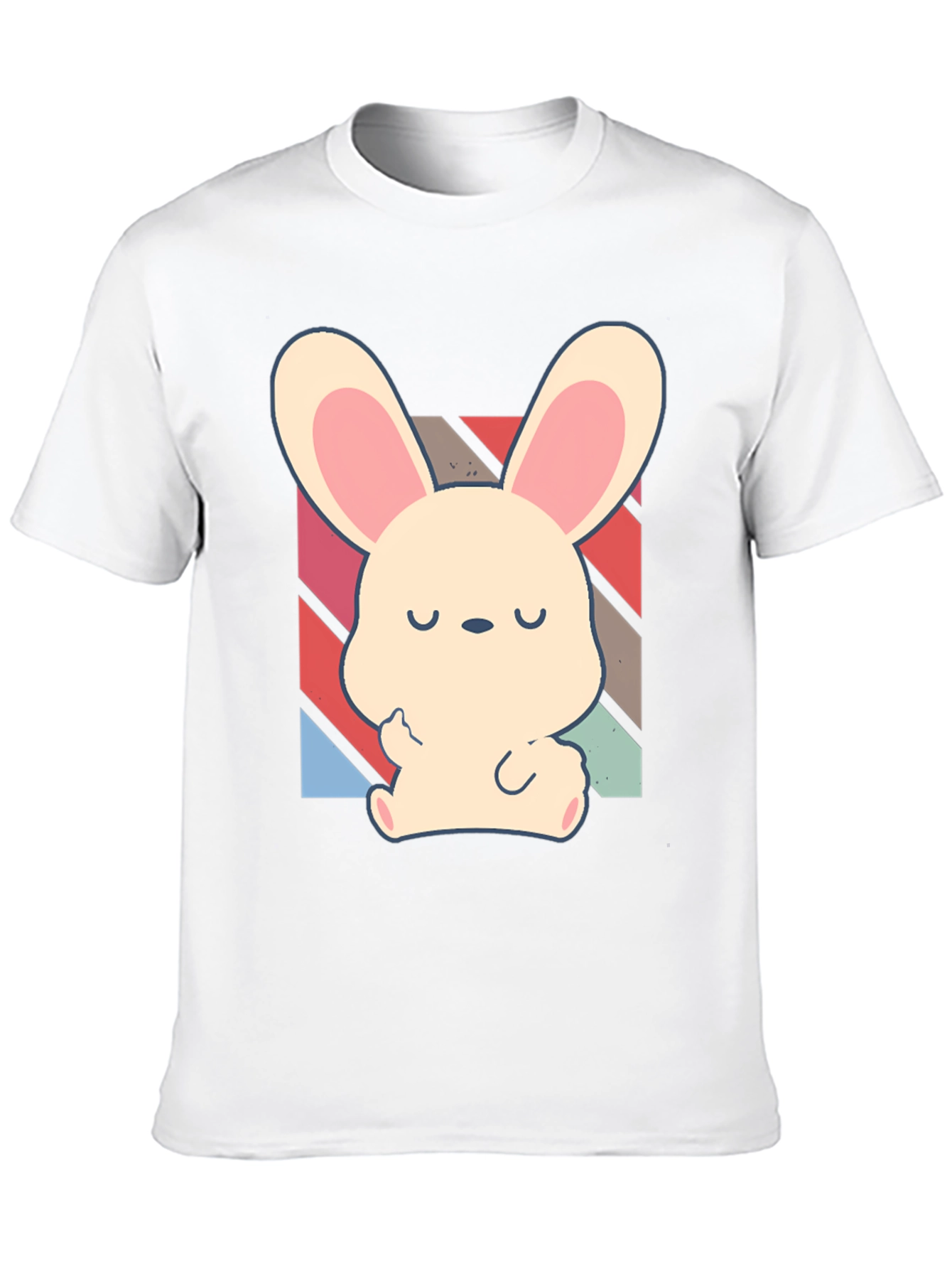 Cute Bunny Graphic Tee - Unisex Black Cotton Shirt