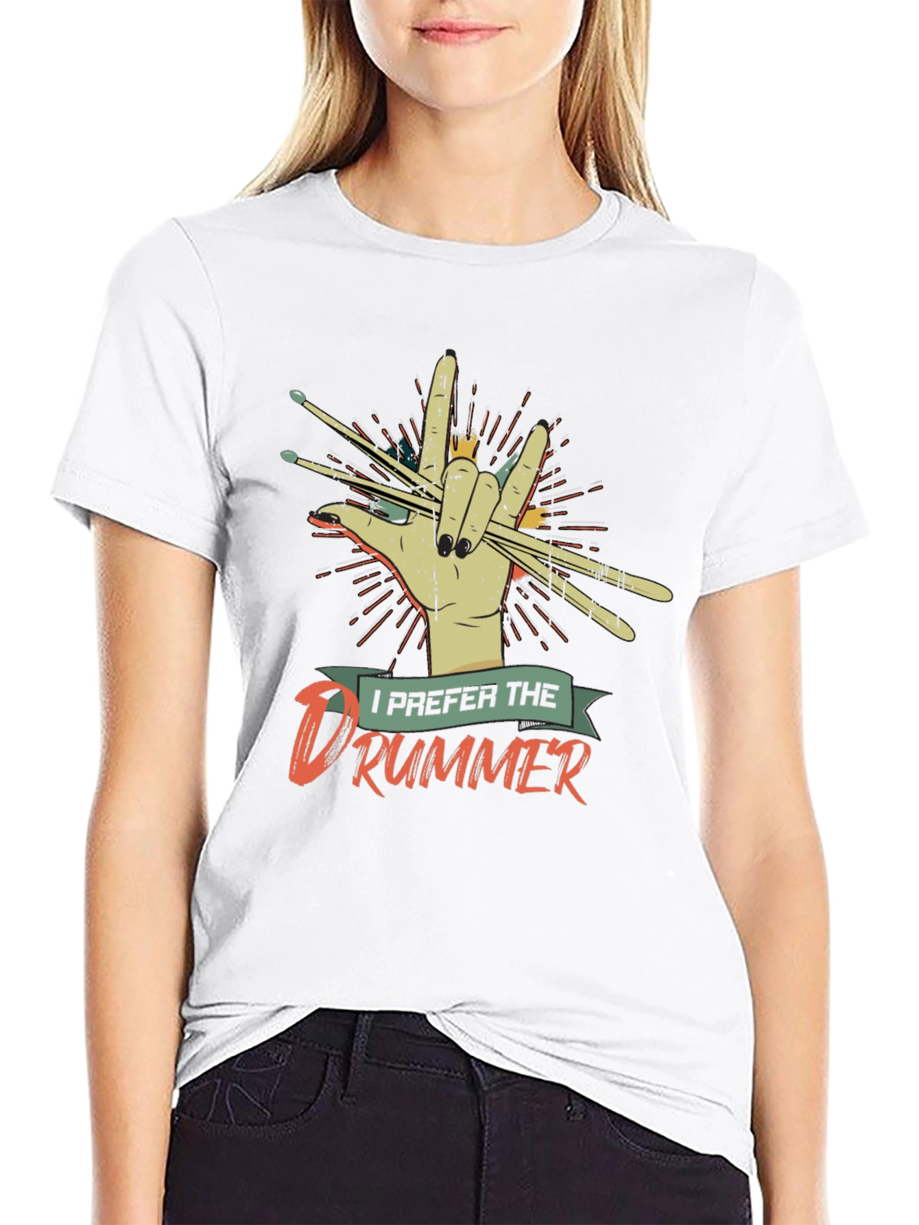 Drummer T-Shirt - Rock On Design