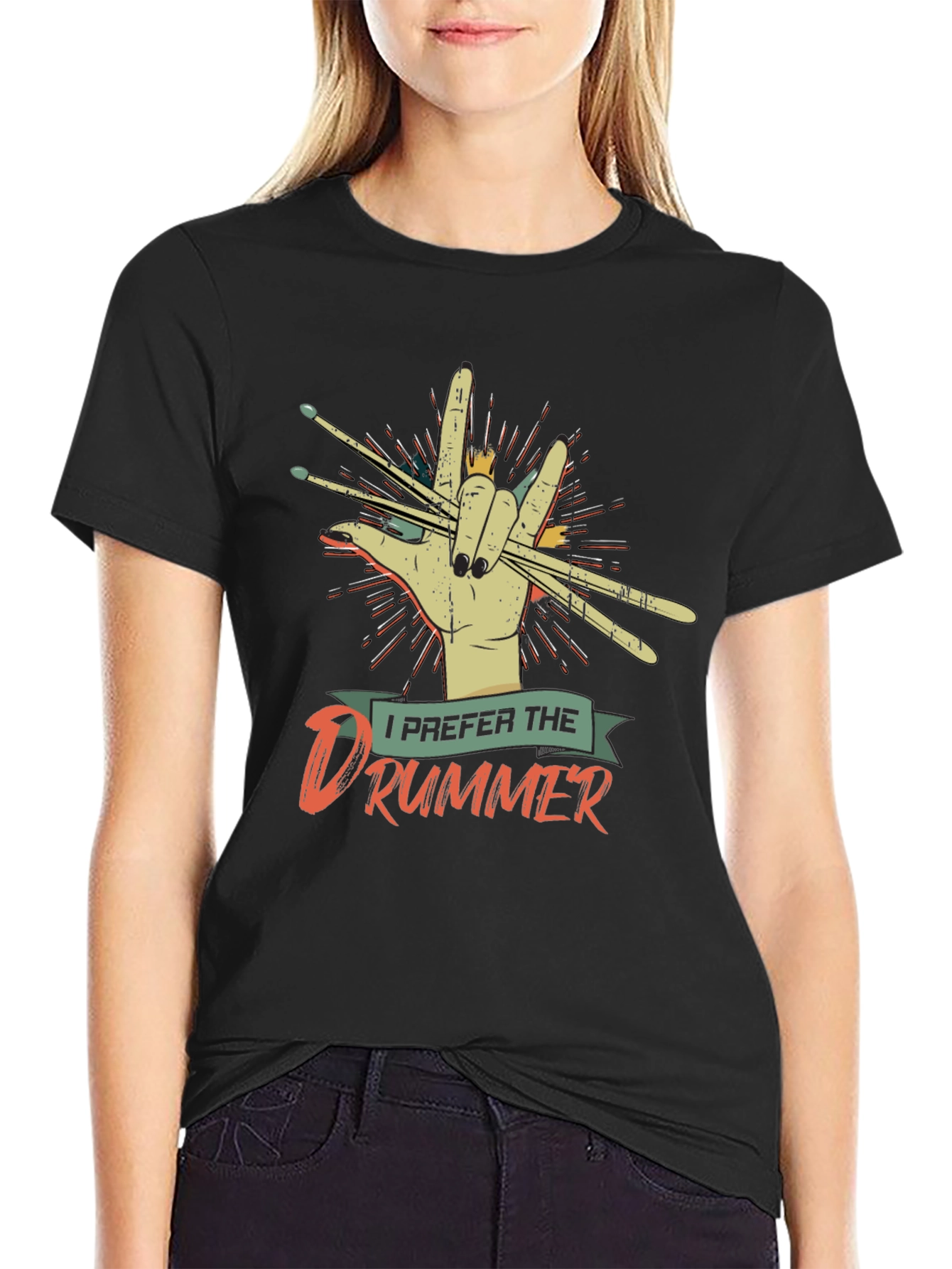 Drummer T-Shirt - Rock On Design