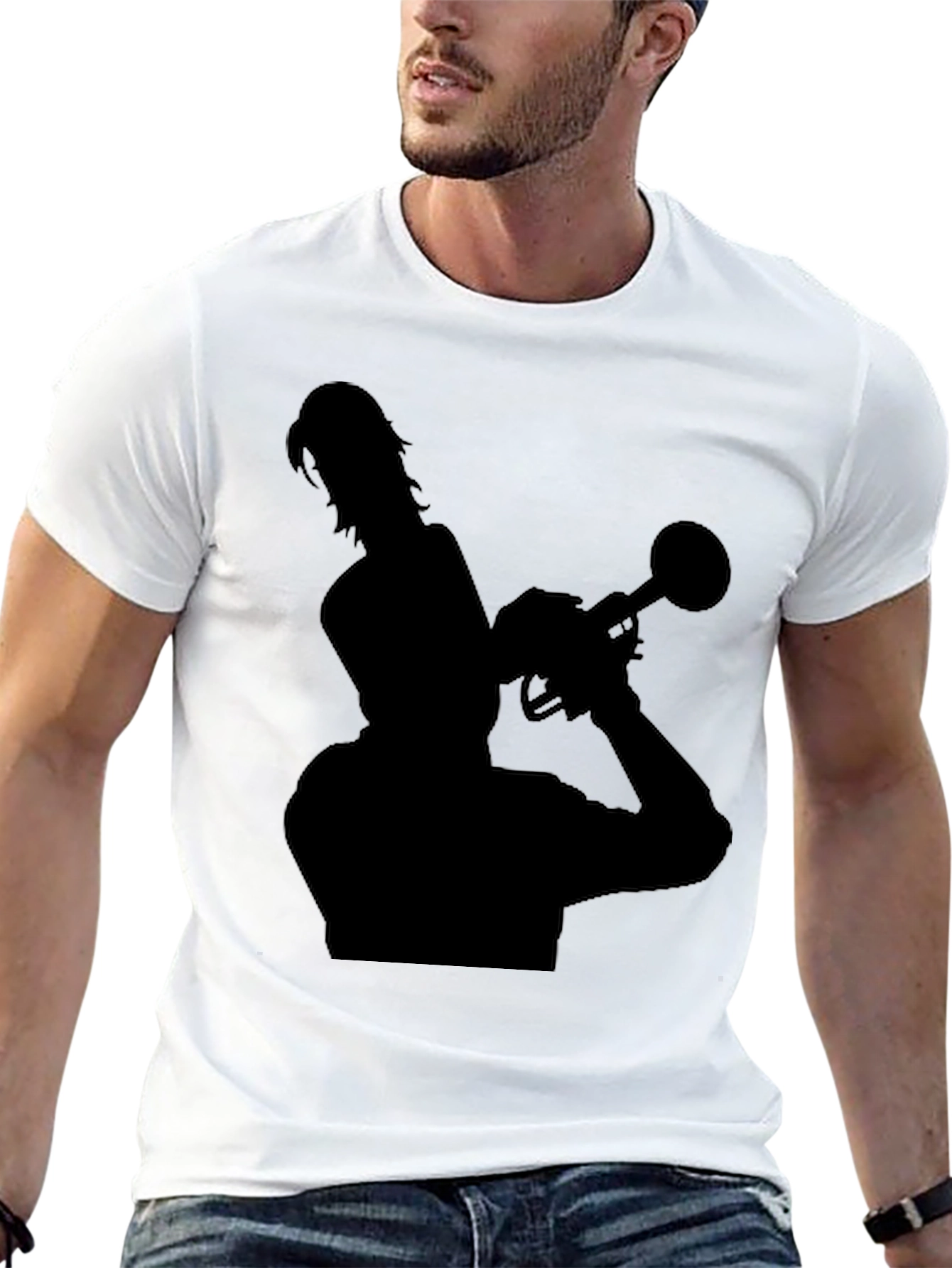 Silhouette Trumpet Player Black T-Shirt