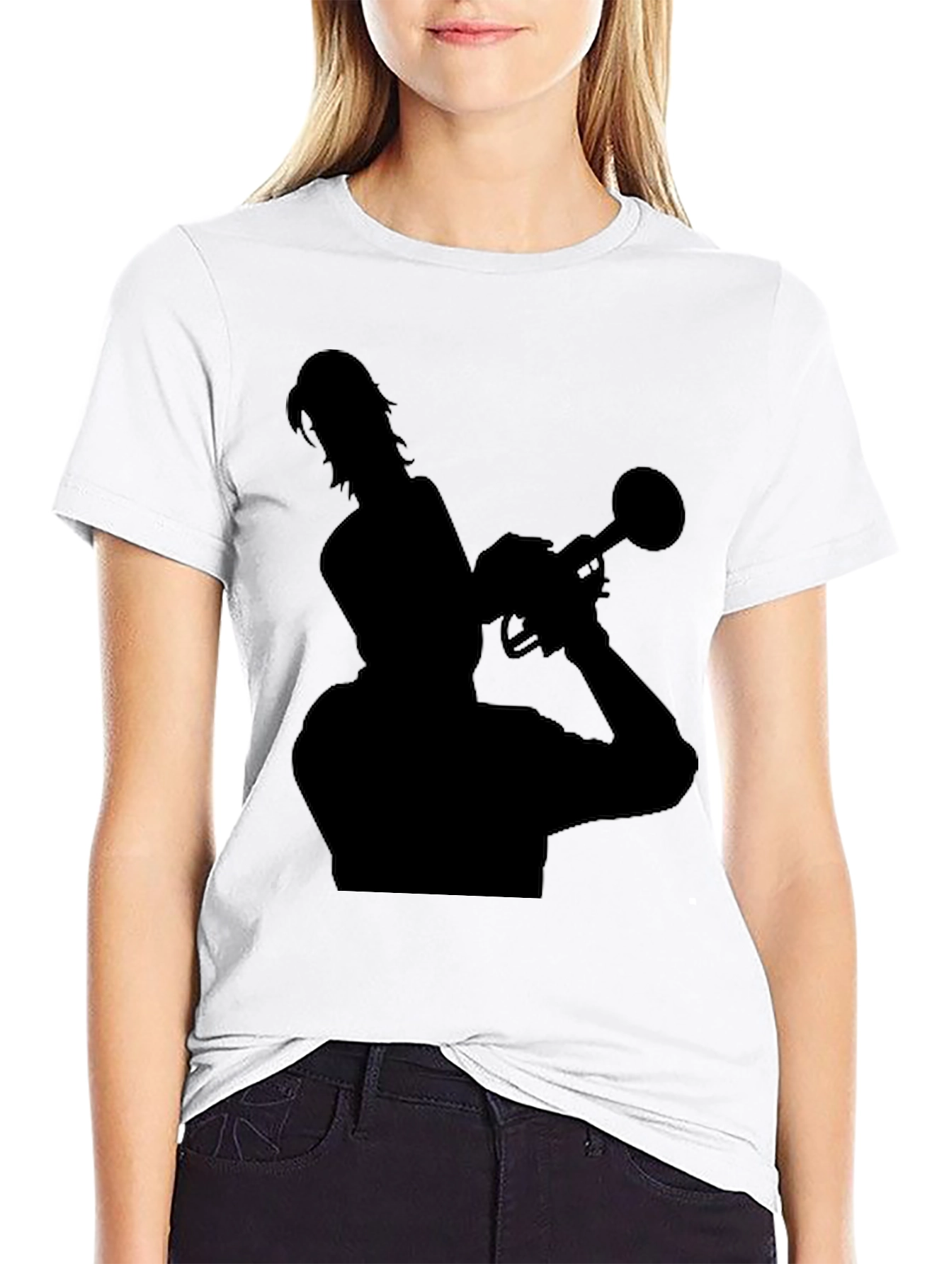 Silhouette Trumpet Player Black T-Shirt