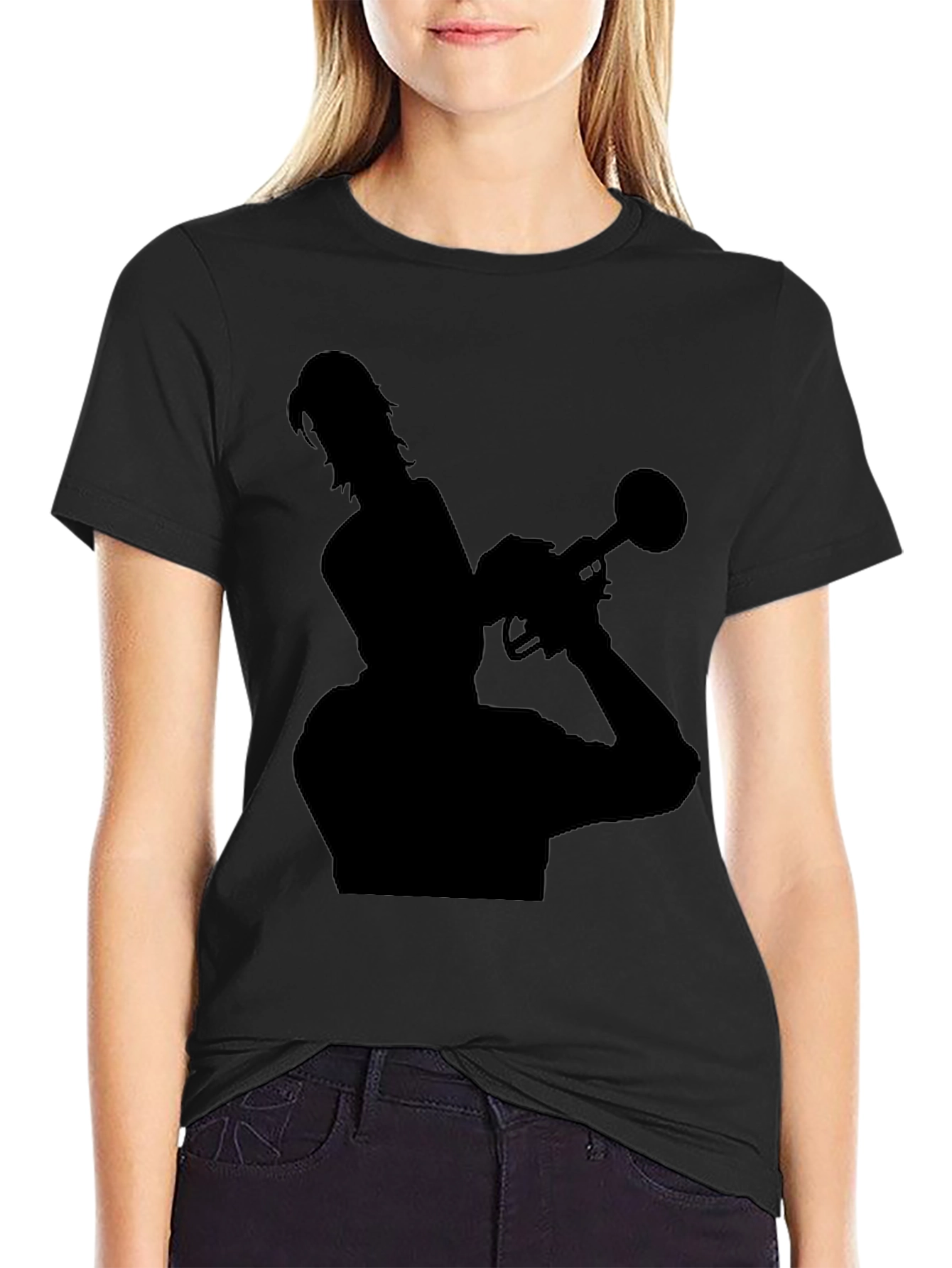 Silhouette Trumpet Player Black T-Shirt