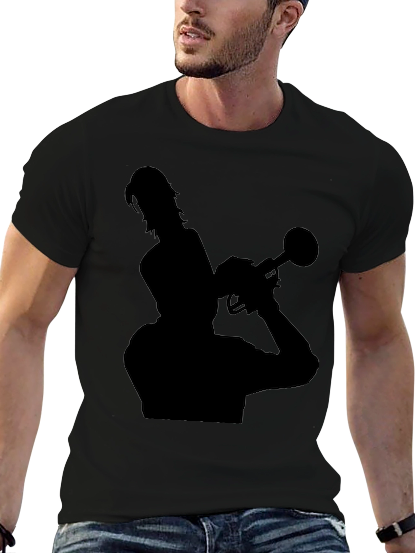 Silhouette Trumpet Player Black T-Shirt