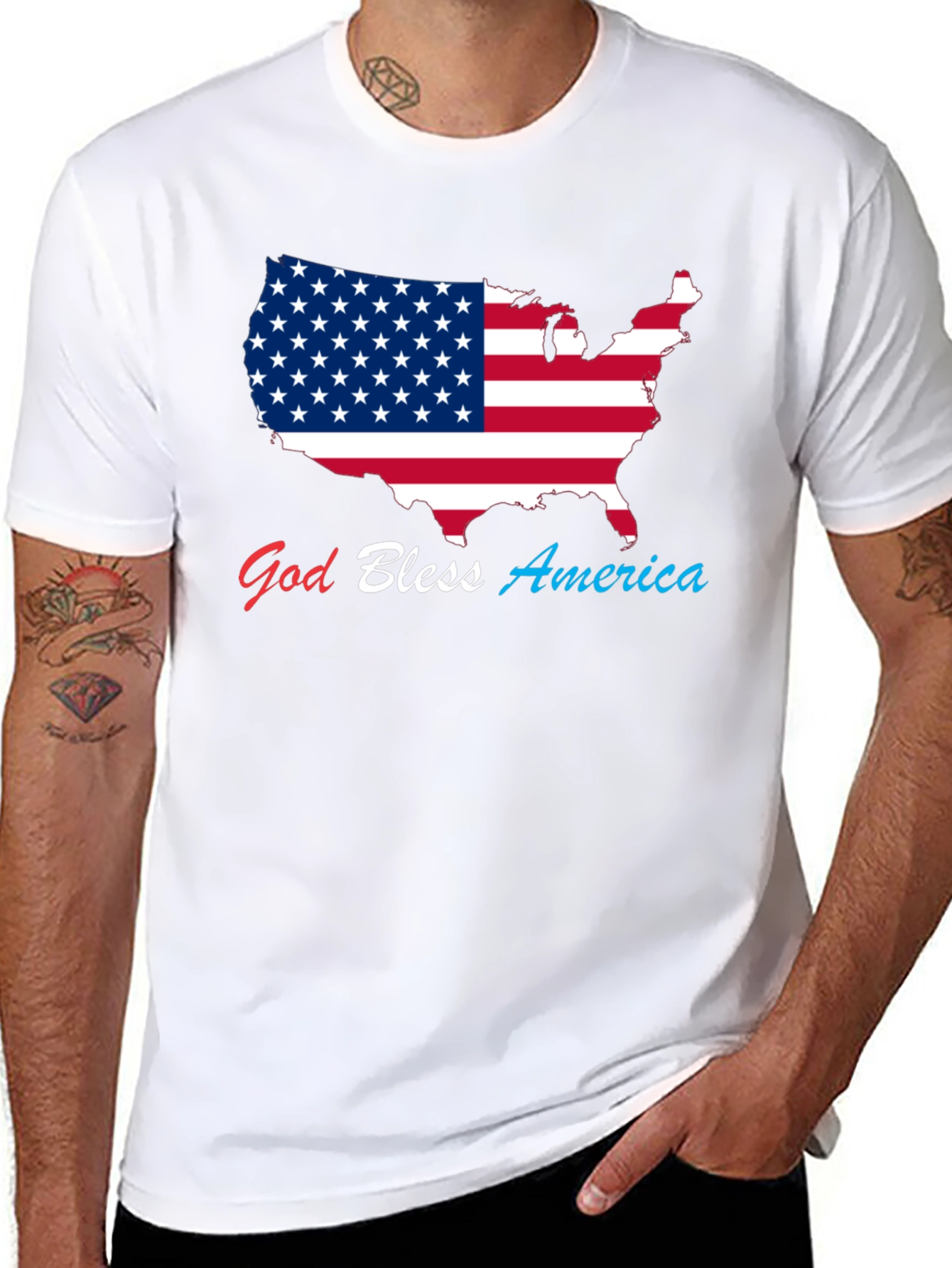 God Bless America USA Flag Patriotic T-Shirt