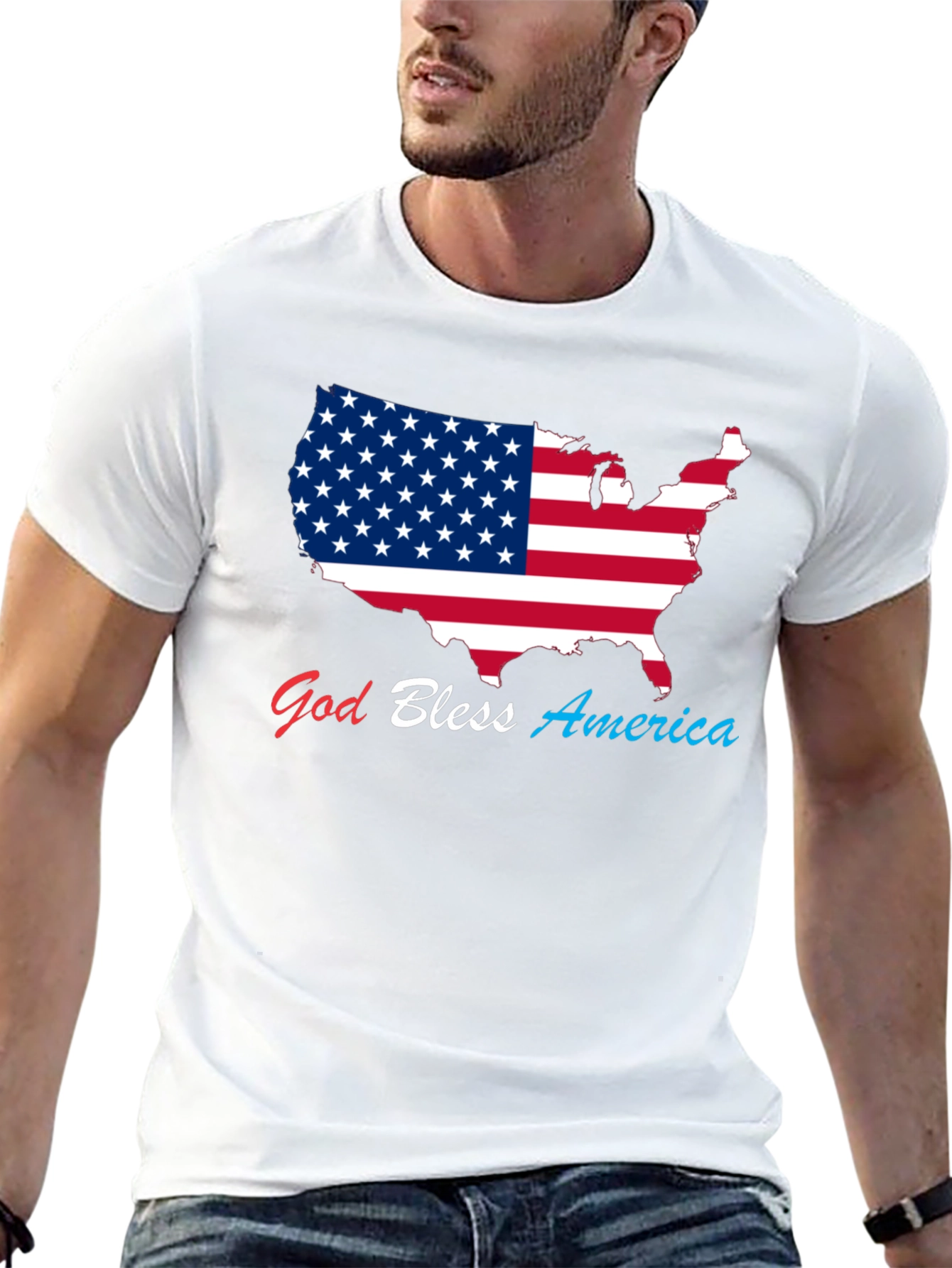 God Bless America USA Flag Patriotic T-Shirt