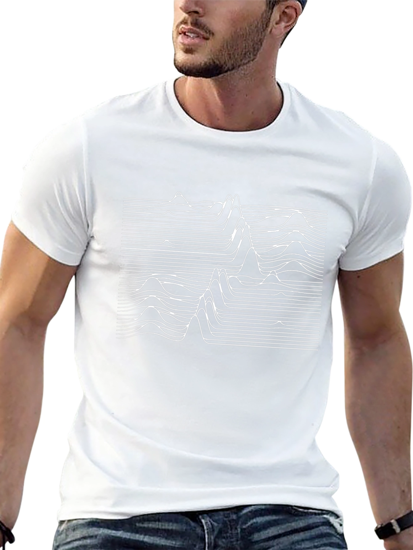 Abstract Sound Wave Black T-Shirt