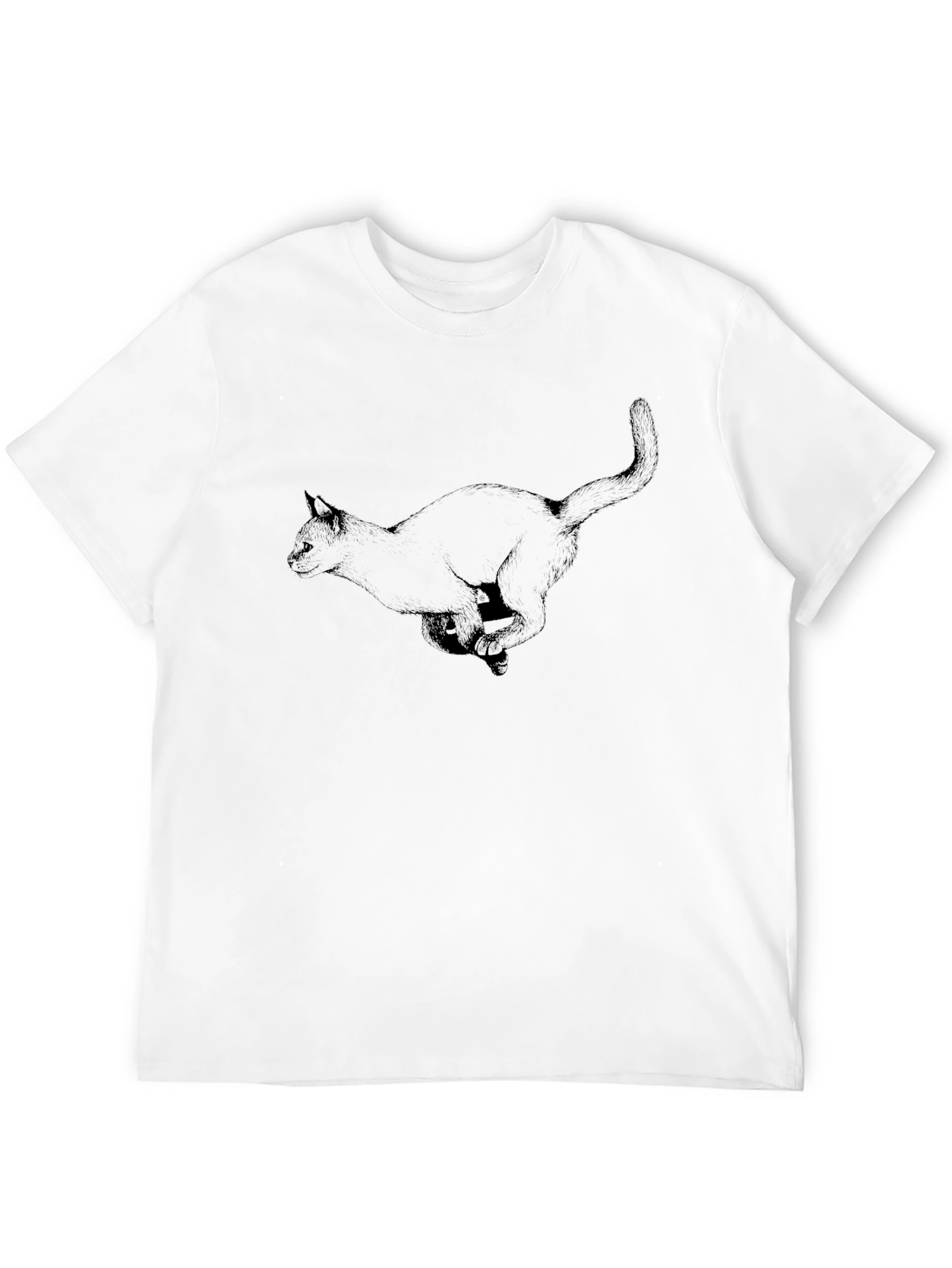 Mens Black Cat Graphic Tee