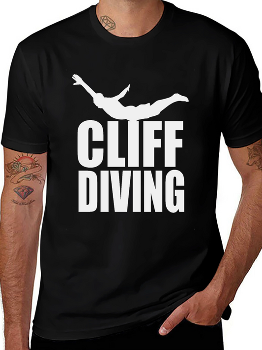Cliff Diving T-Shirt - Black Graphic Tee