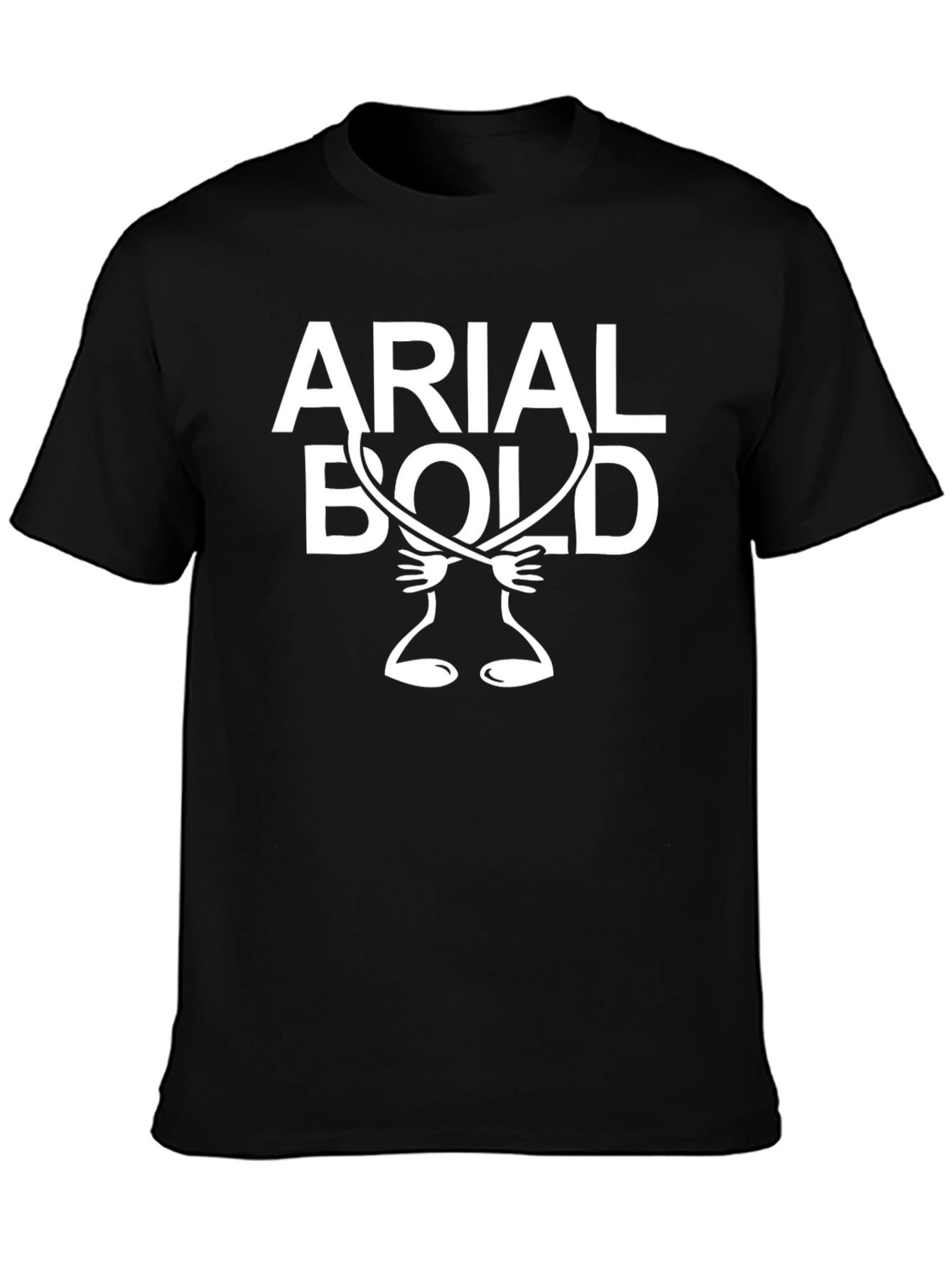 Arial Bold Graphic Print Black T-Shirt