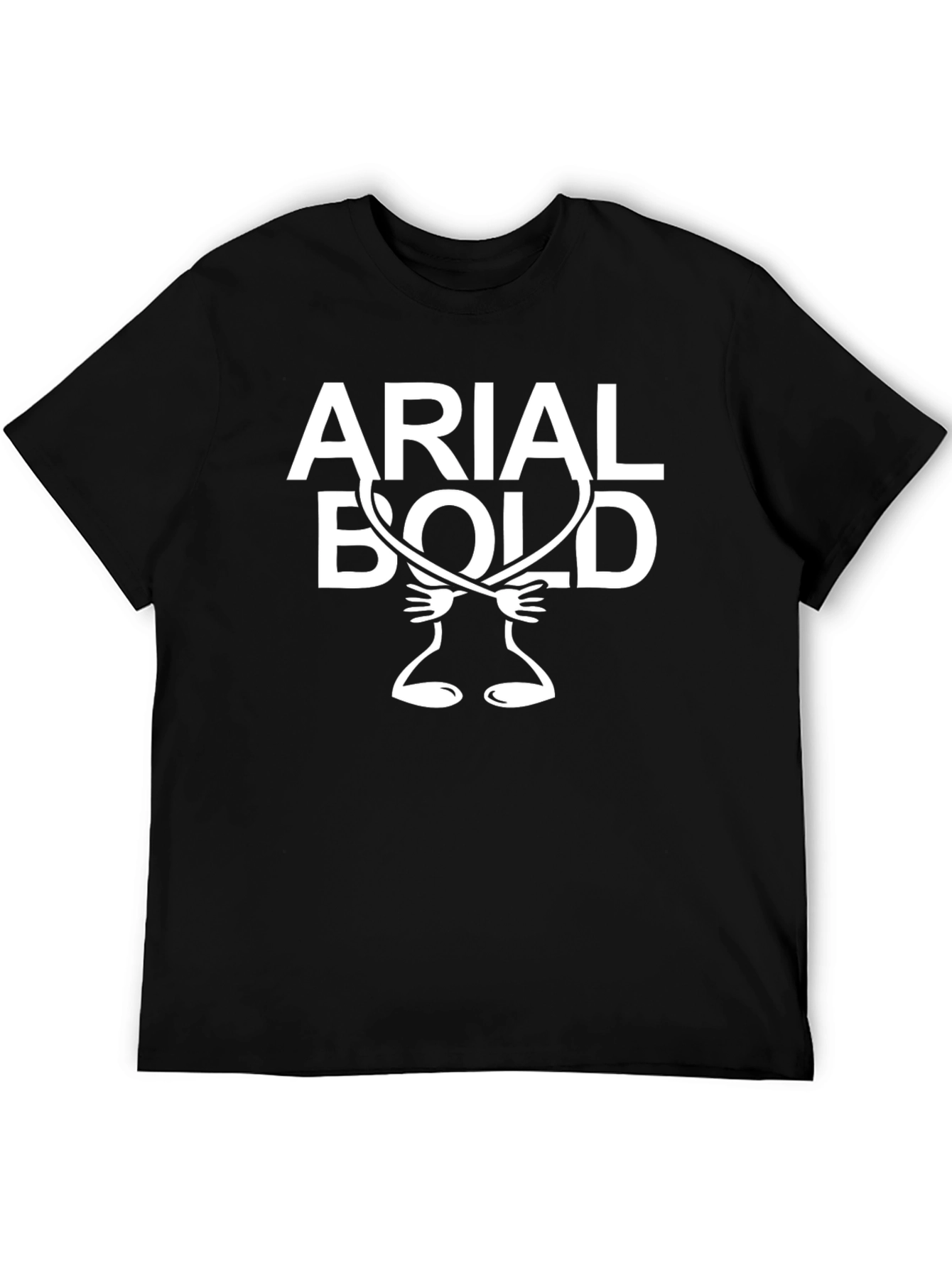 Arial Bold Graphic Print Black T-Shirt