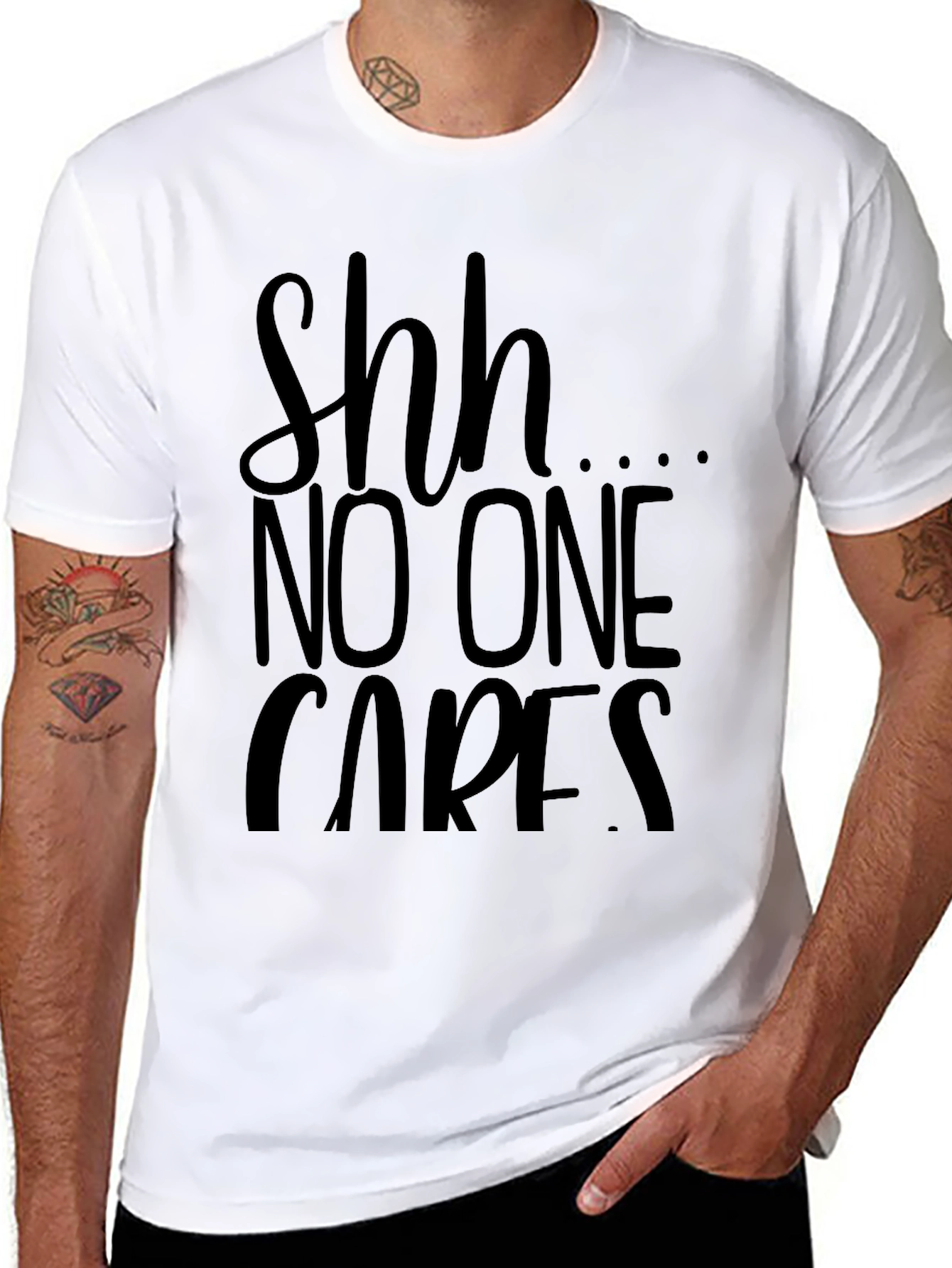 Shh No One Cares Graphic Tee