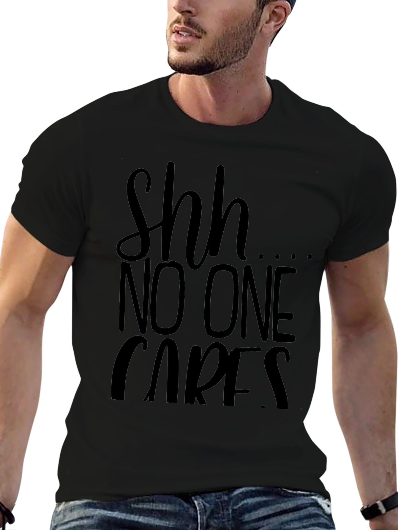 Shh No One Cares Graphic Tee