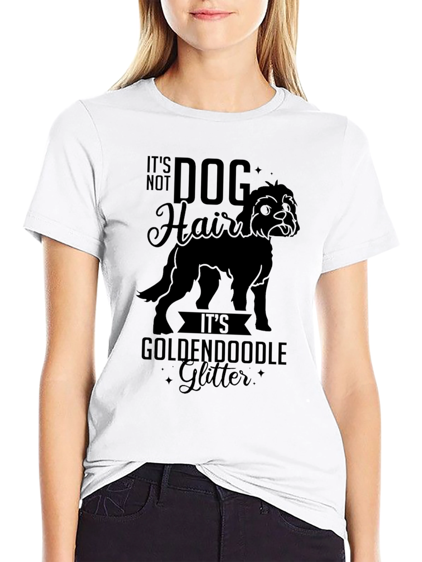 Dog Hair Golden Doodle Glitter Graphic Tee