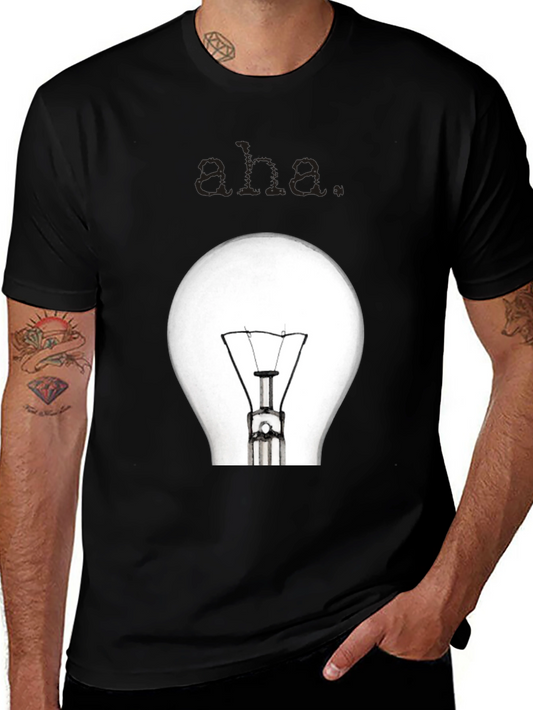 Aha. Lightbulb Graphic Tee - Mens Black T-Shirt