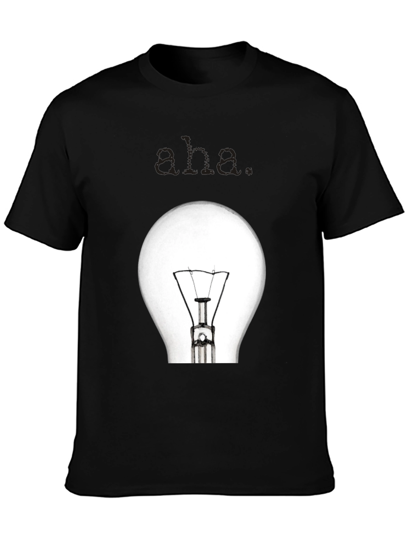 Aha. Lightbulb Graphic Tee - Mens Black T-Shirt