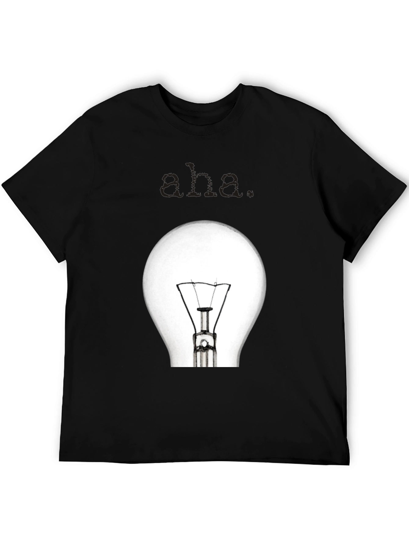 Aha. Lightbulb Graphic Tee - Mens Black T-Shirt