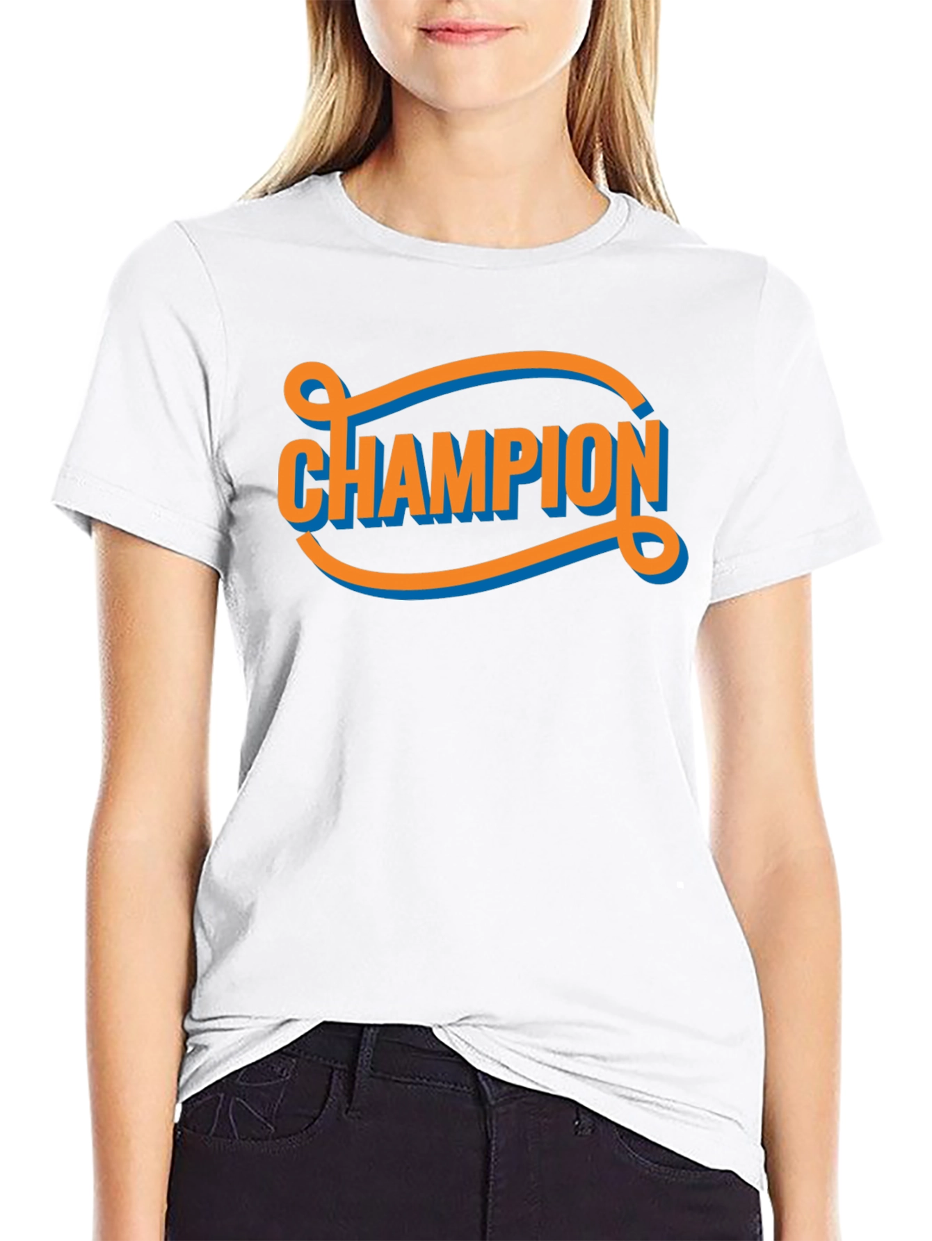 Champion Graphic Tee - Retro Style Black T-Shirt
