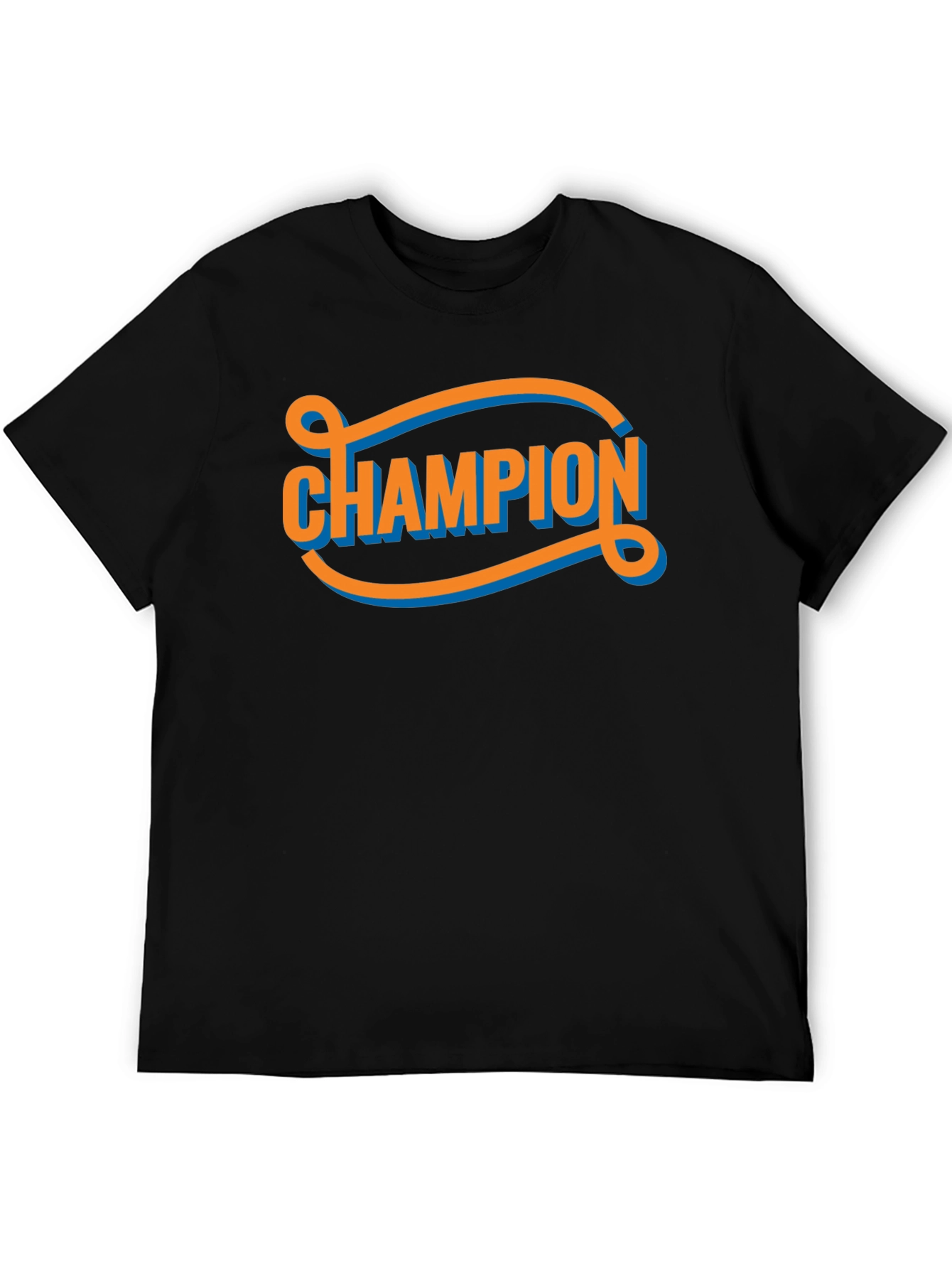 Champion Graphic Tee - Retro Style Black T-Shirt