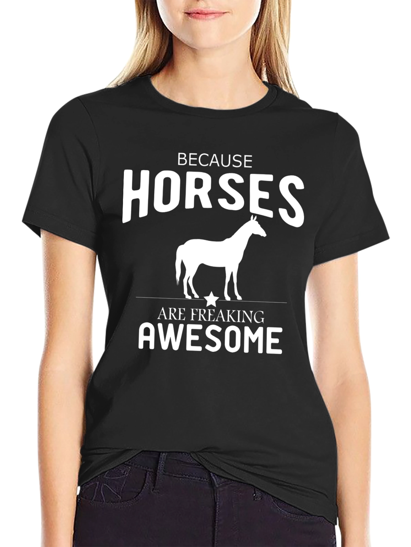 Horses Are Freaking Awesome Black T-Shirt