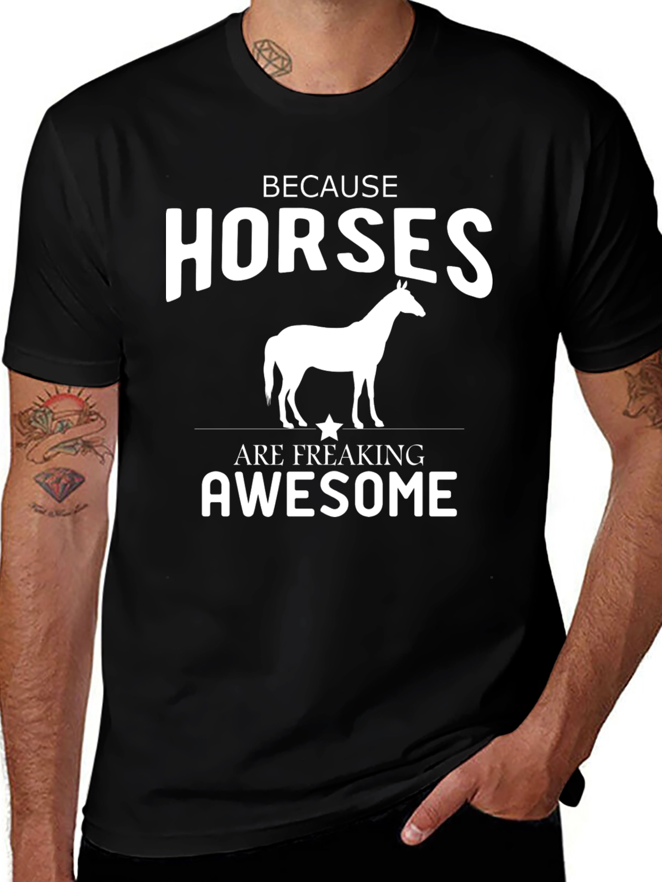 Horses Are Freaking Awesome Black T-Shirt