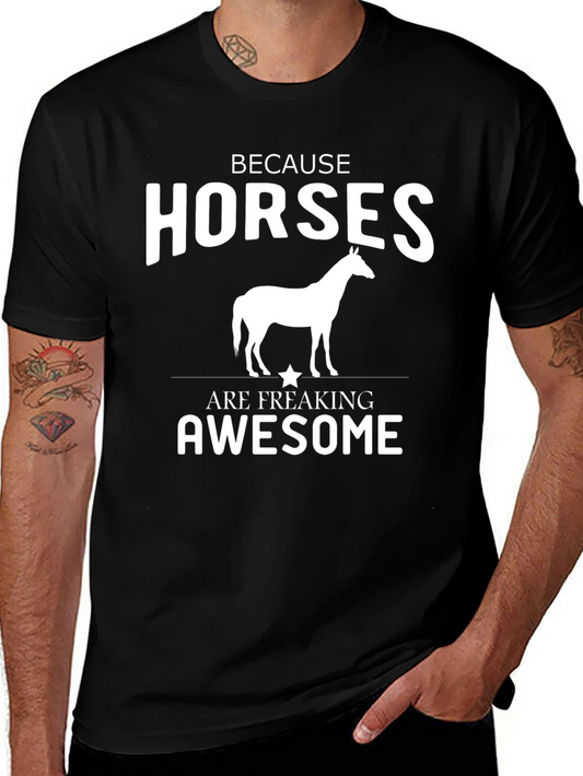 Horses Are Freaking Awesome Black T-Shirt