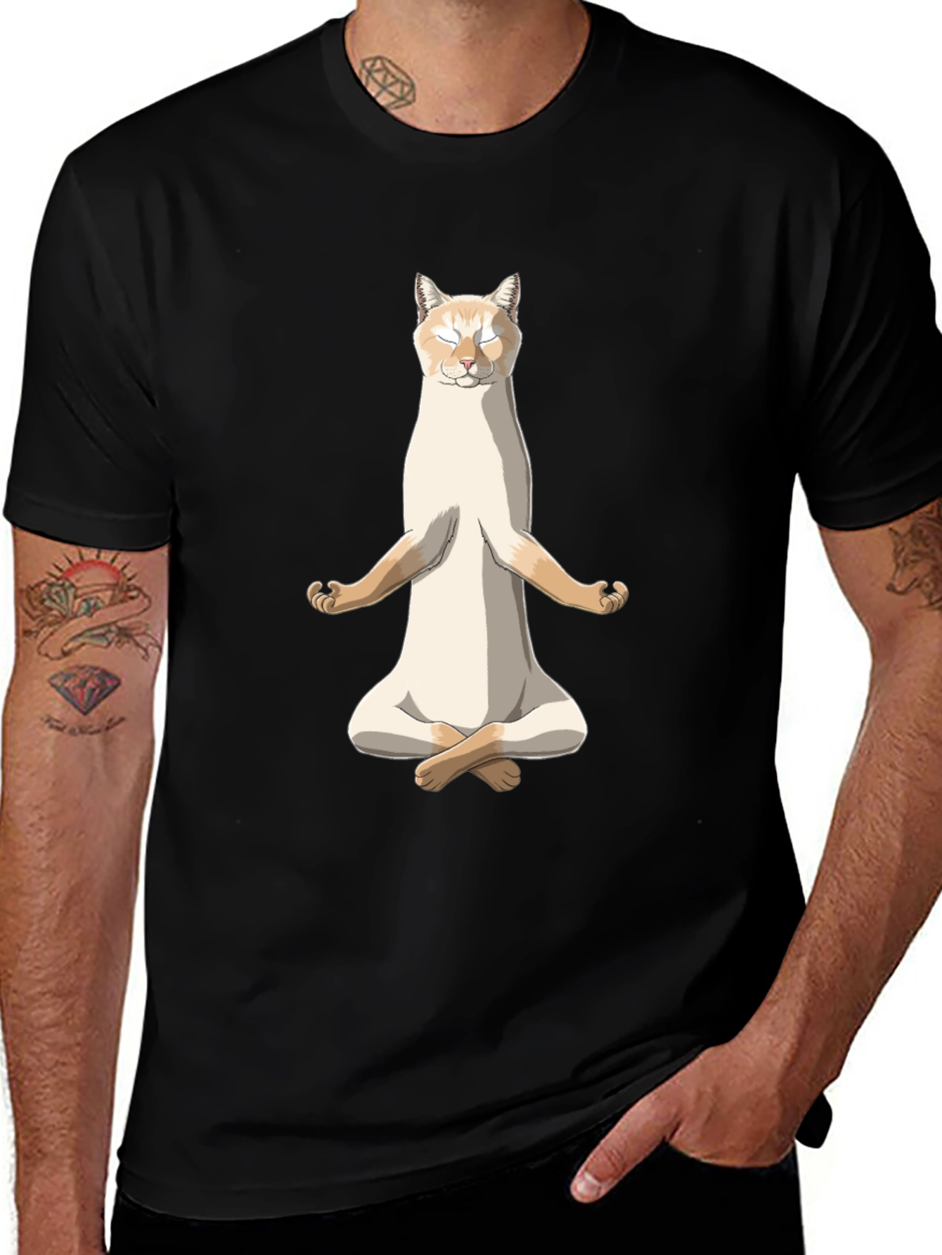 Zen Cat T-Shirt - Meditating Feline Tee
