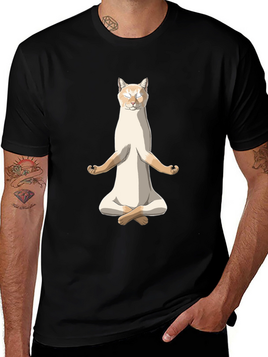 Zen Cat T-Shirt - Meditating Feline Tee