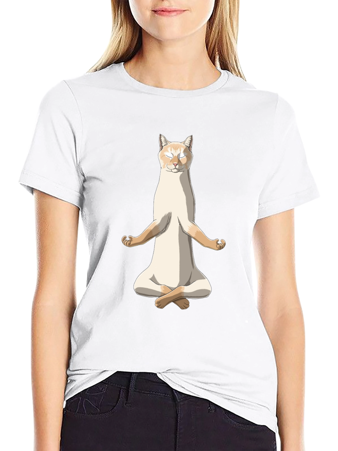 Zen Cat T-Shirt - Meditating Feline Tee