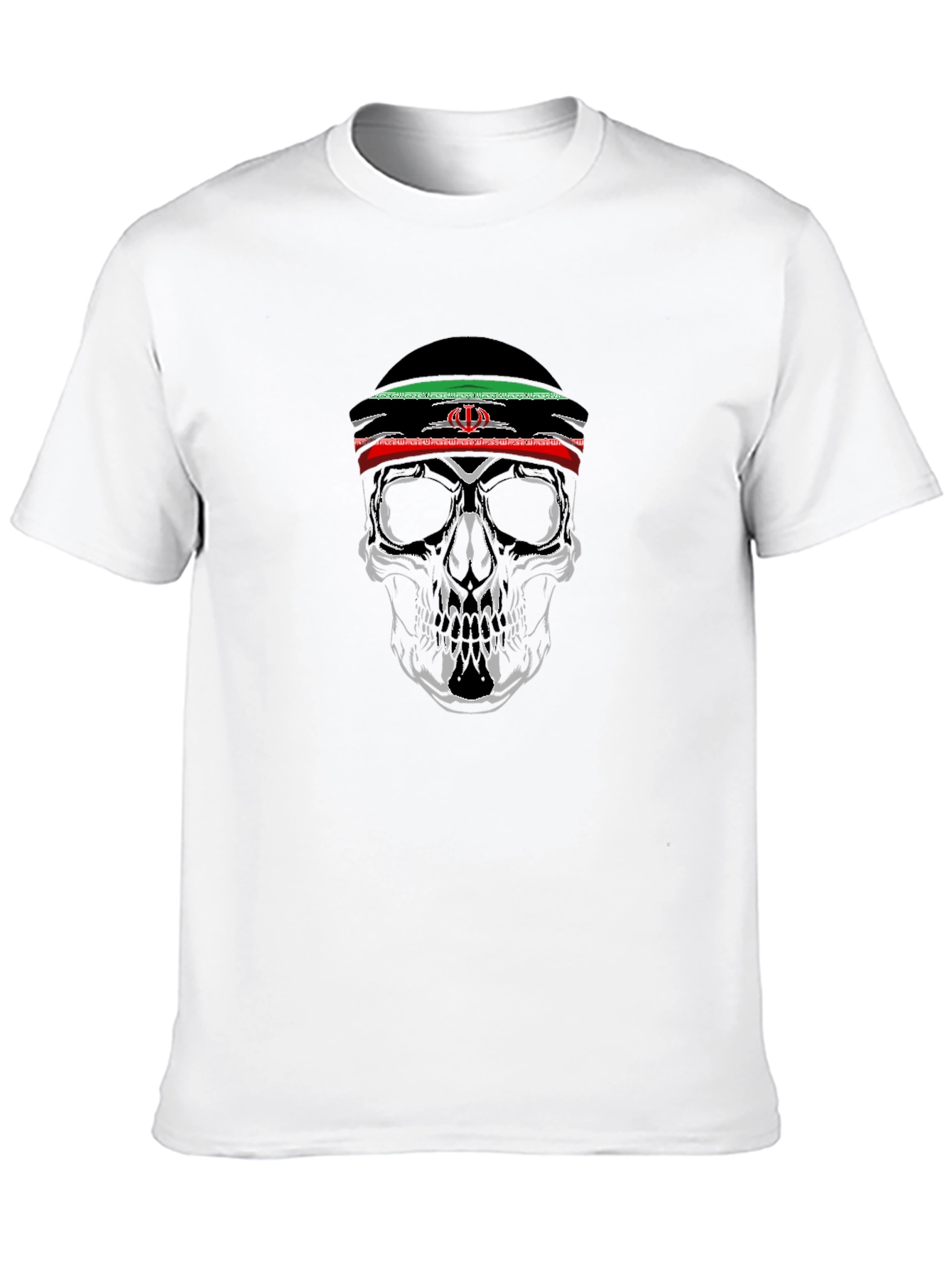 Skull Graphic Tee - Iran Flag Headband