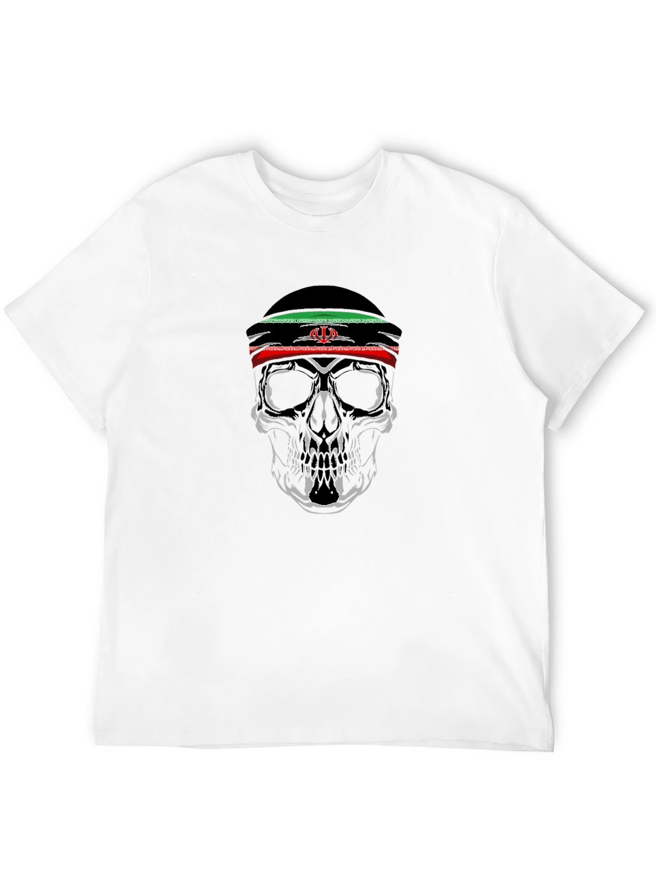 Skull Graphic Tee - Iran Flag Headband