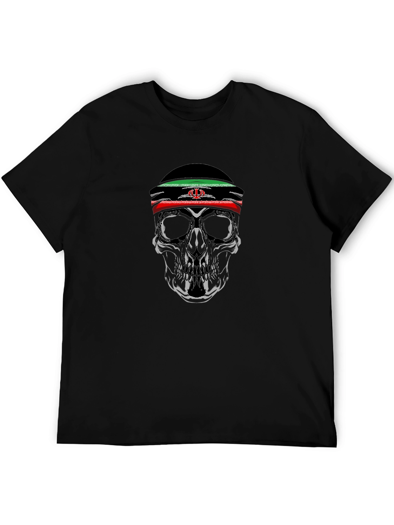 Skull Graphic Tee - Iran Flag Headband