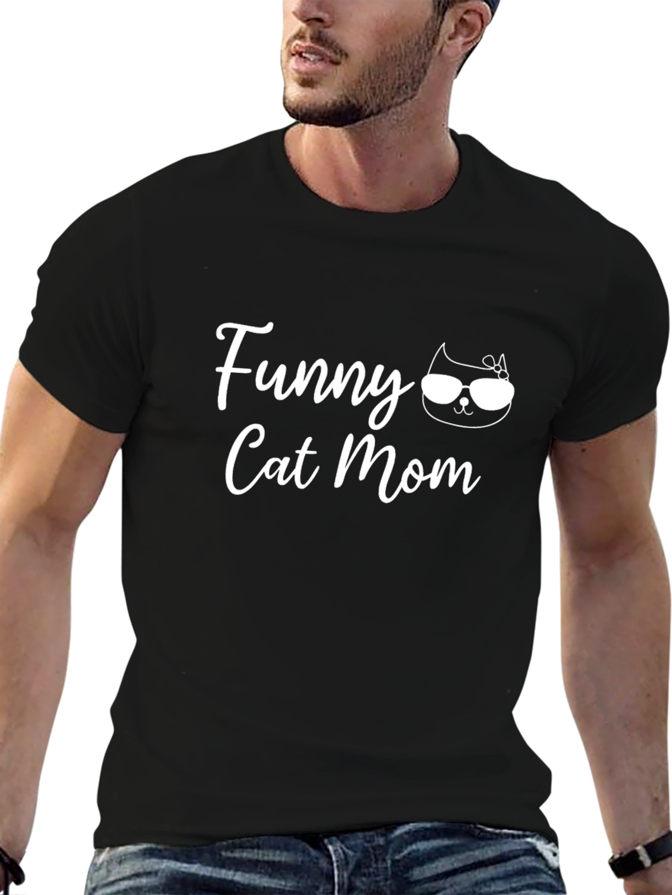 Funny Cat Mom Graphic T-Shirt