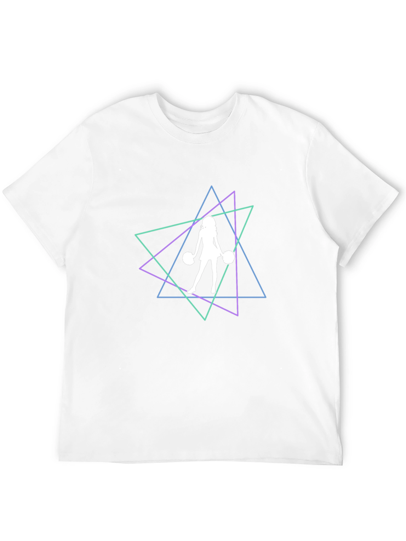 Geometric Cheerleader Graphic Tee - Trendy Black T-Shirt