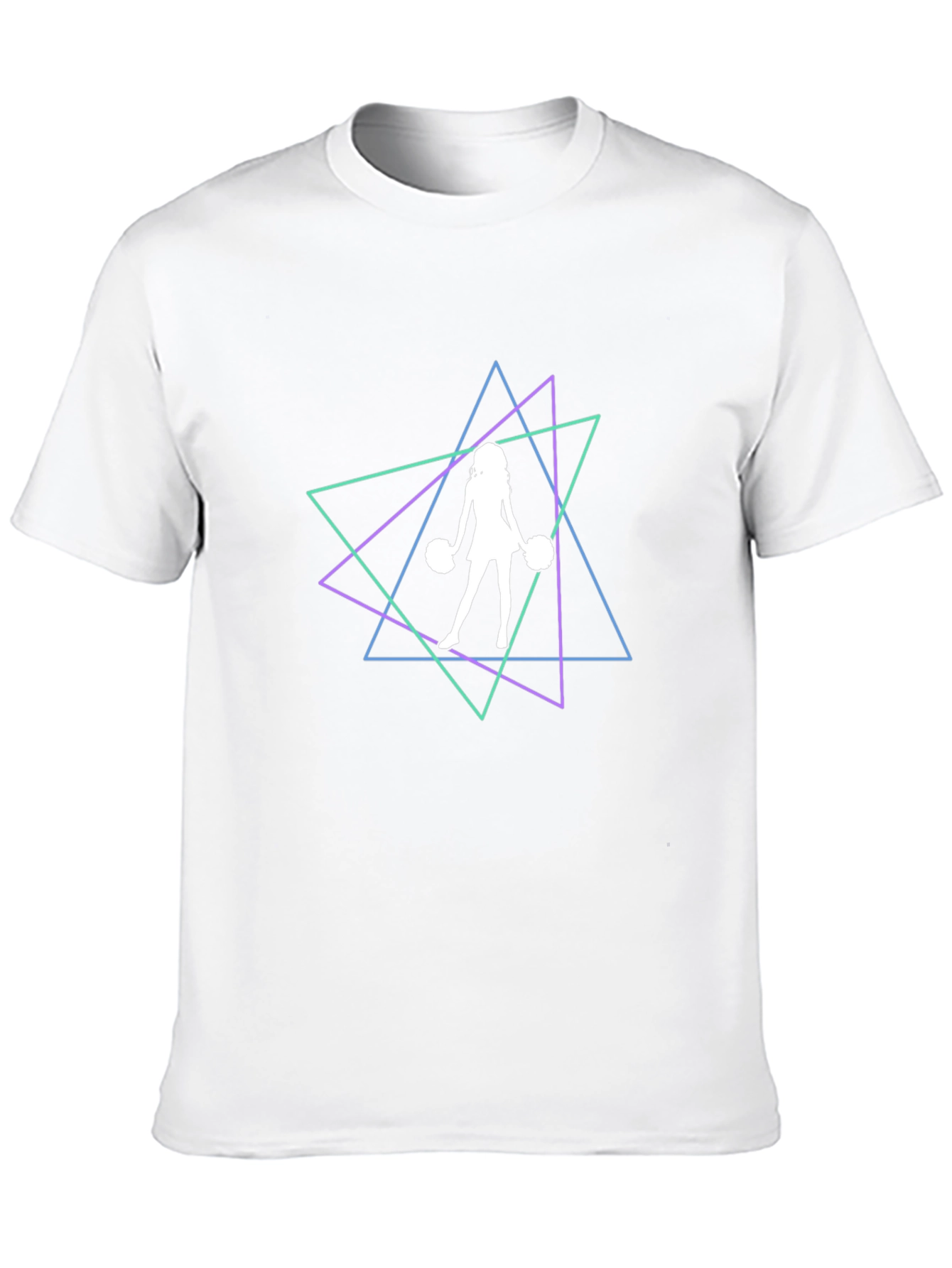 Geometric Cheerleader Graphic Tee - Trendy Black T-Shirt