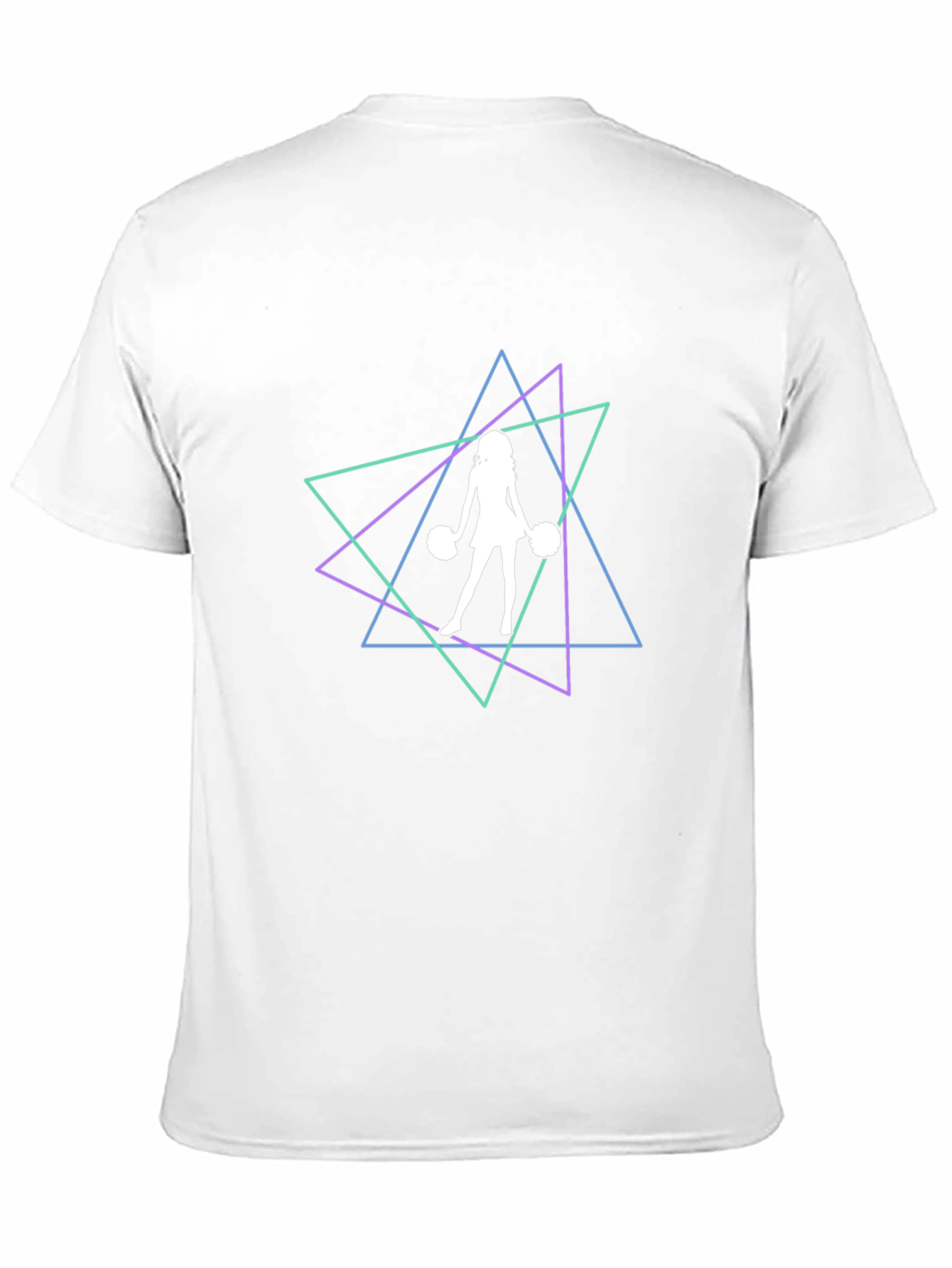 Geometric Cheerleader Graphic Tee - Trendy Black T-Shirt
