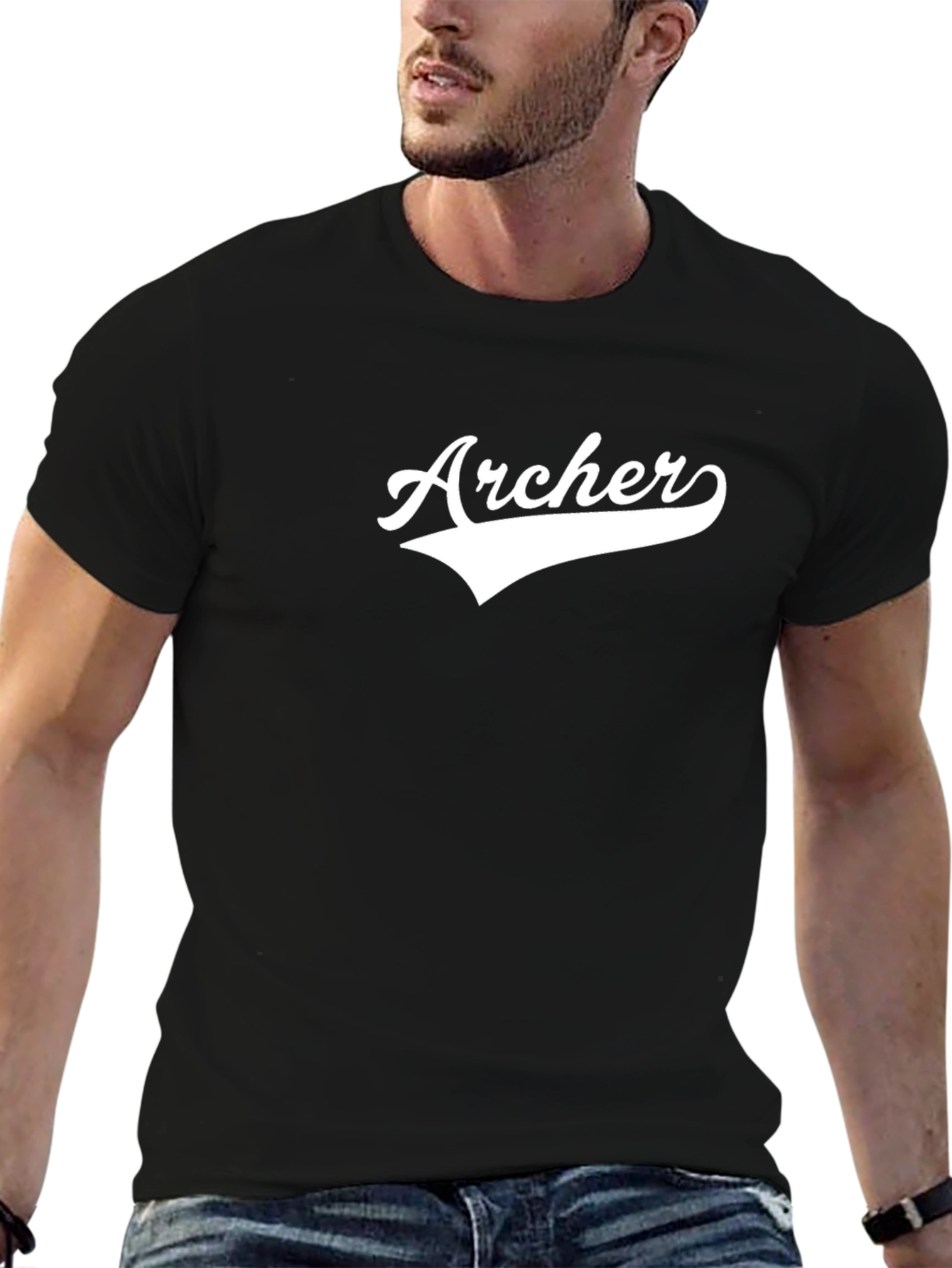 Archer Graphic Print Black T-Shirt