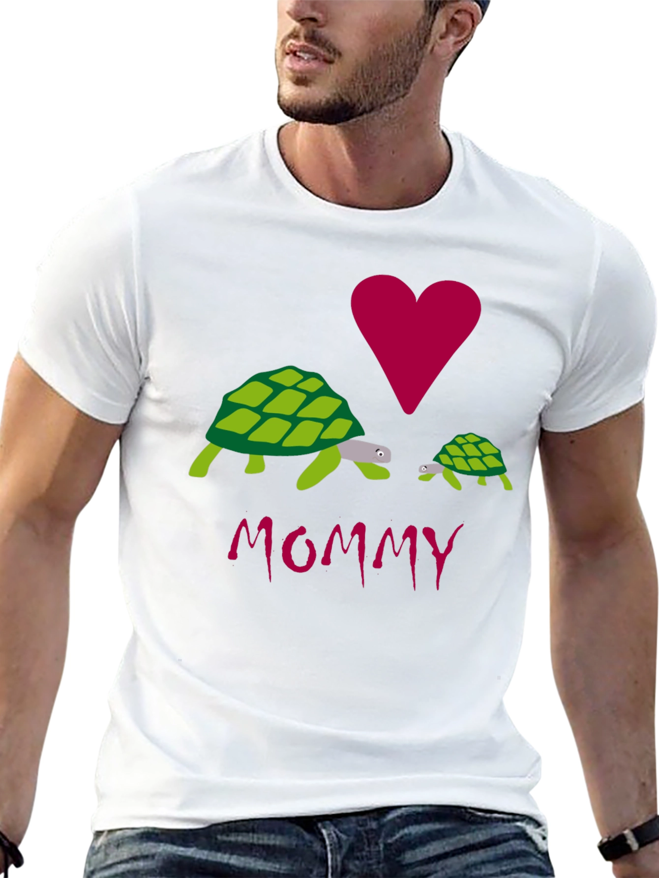 I Love Mommy Turtles Graphic Tee - Black