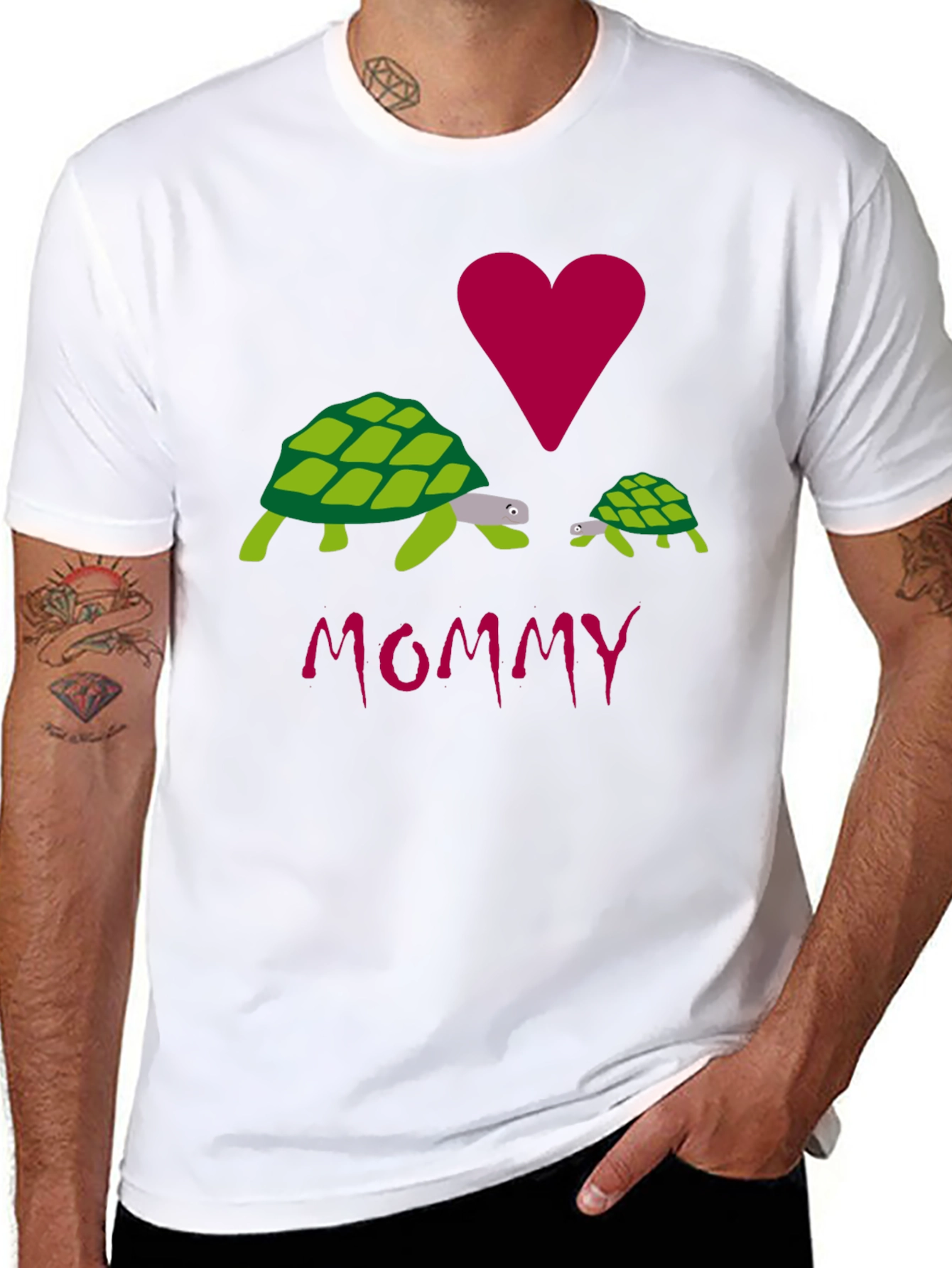 I Love Mommy Turtles Graphic Tee - Black