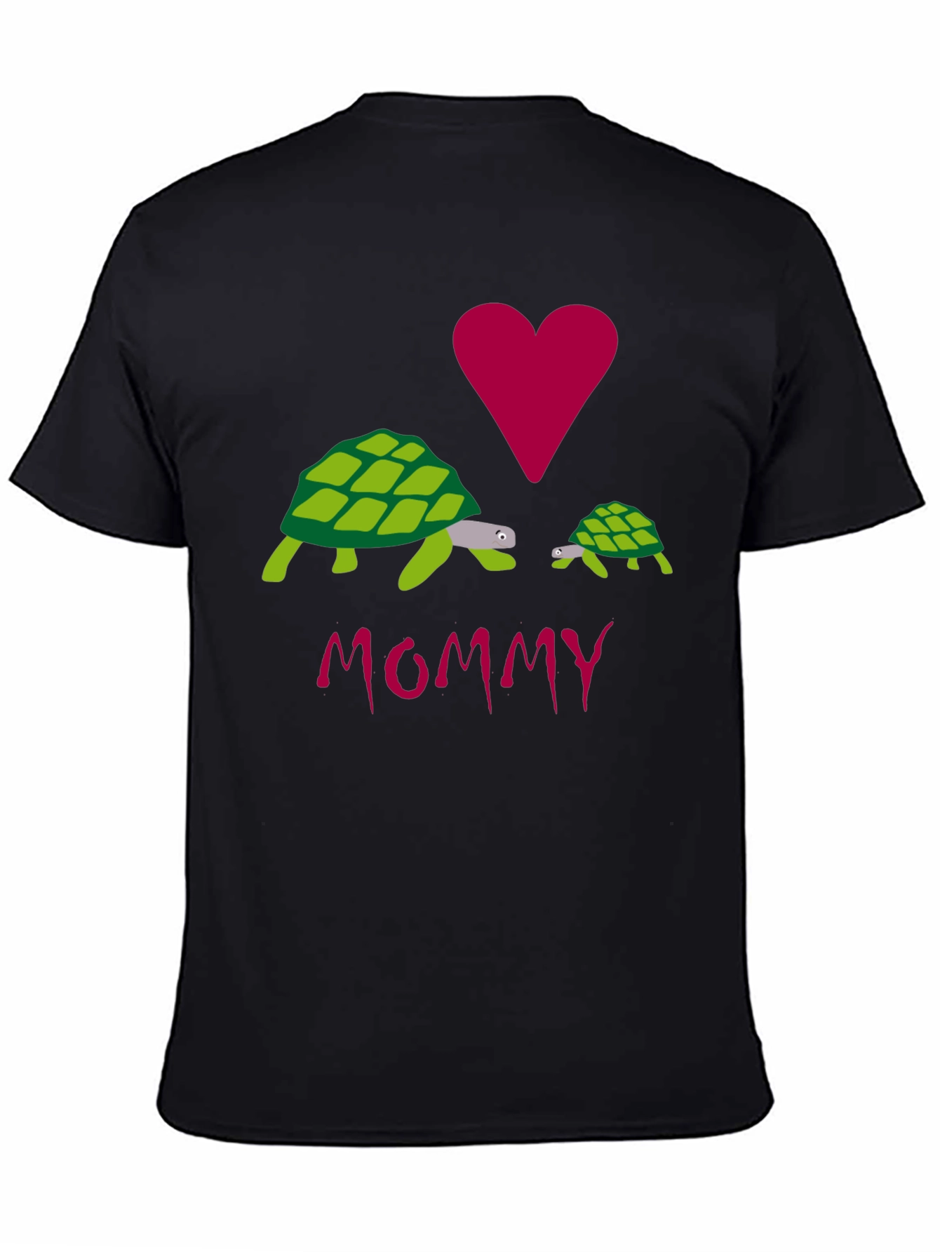 I Love Mommy Turtles Graphic Tee - Black