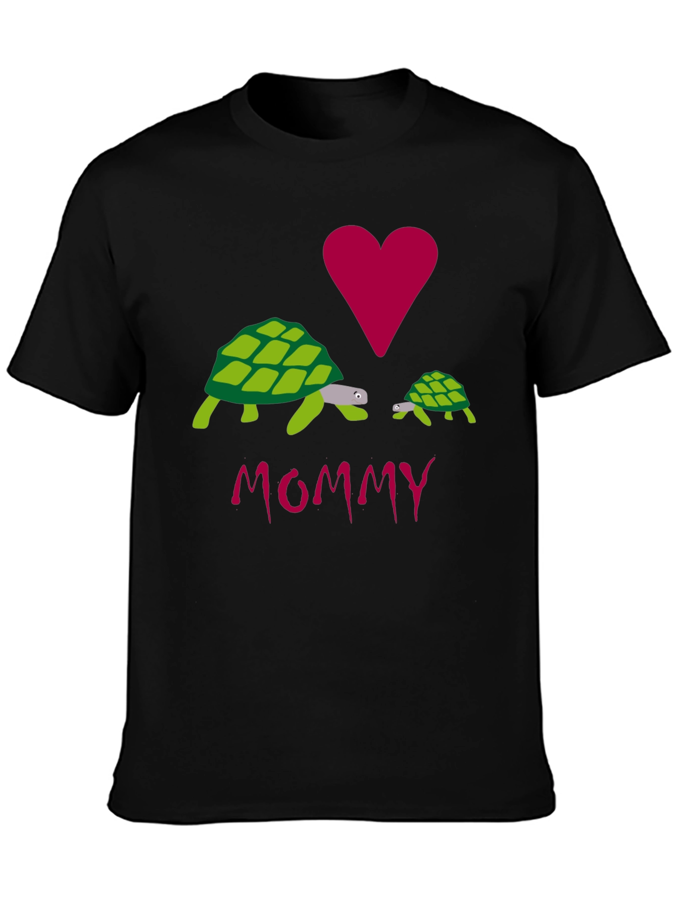 I Love Mommy Turtles Graphic Tee - Black