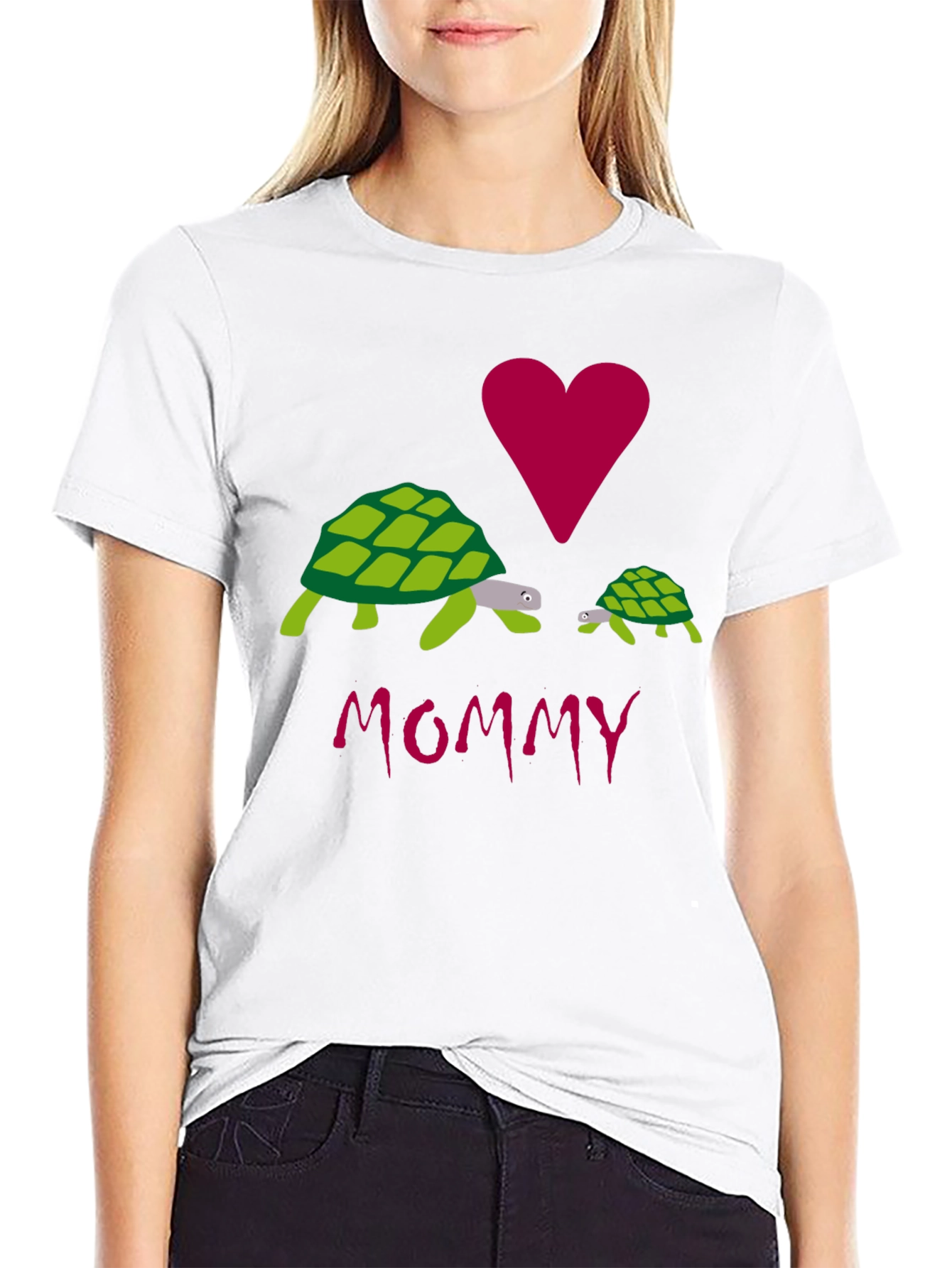 I Love Mommy Turtles Graphic Tee - Black