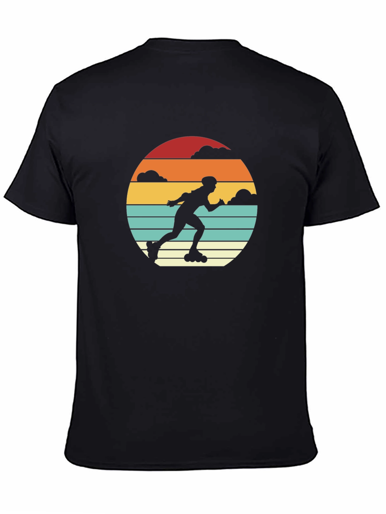 Retro Roller Skater Sunset Graphic Tee