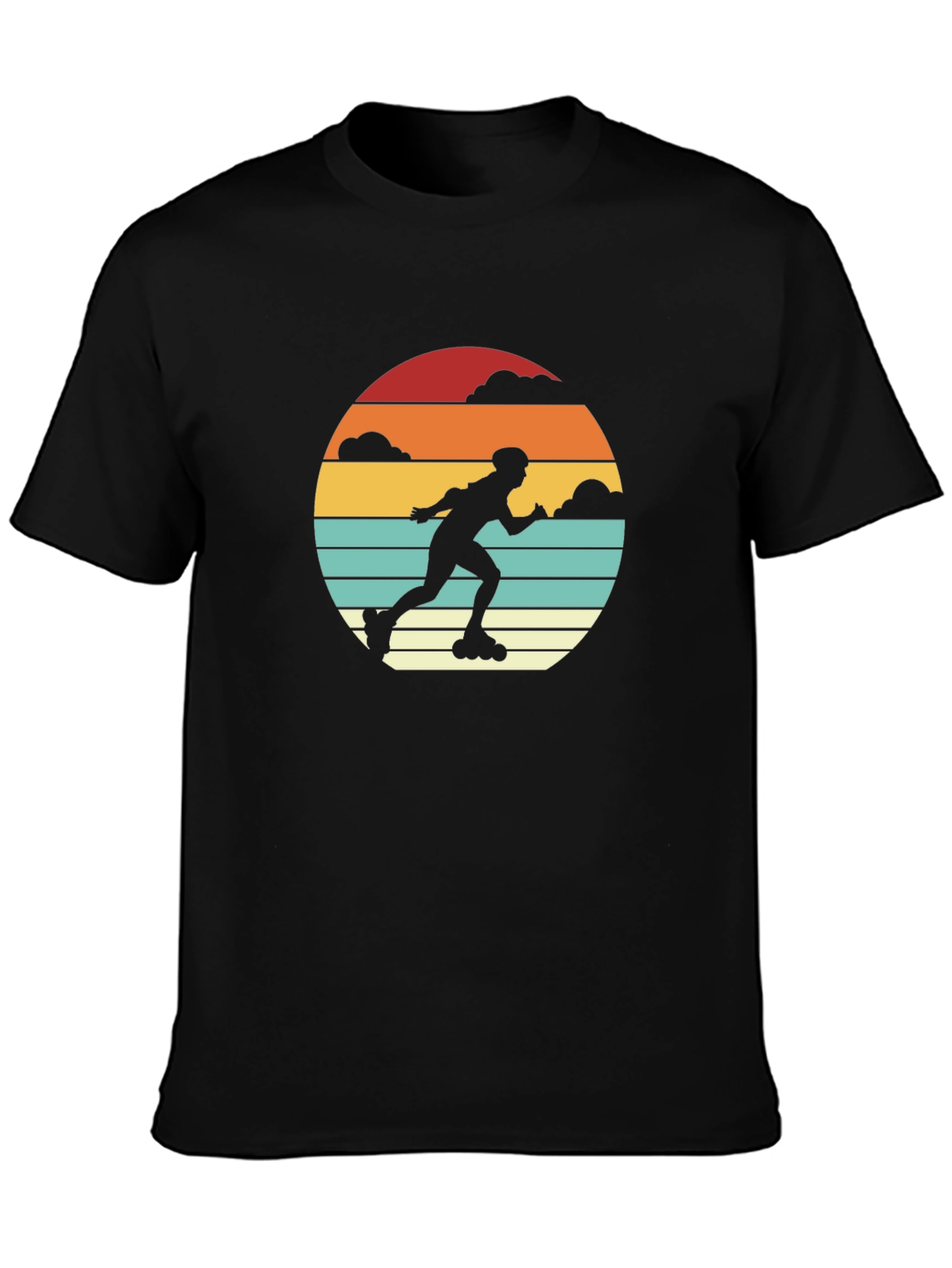 Retro Roller Skater Sunset Graphic Tee