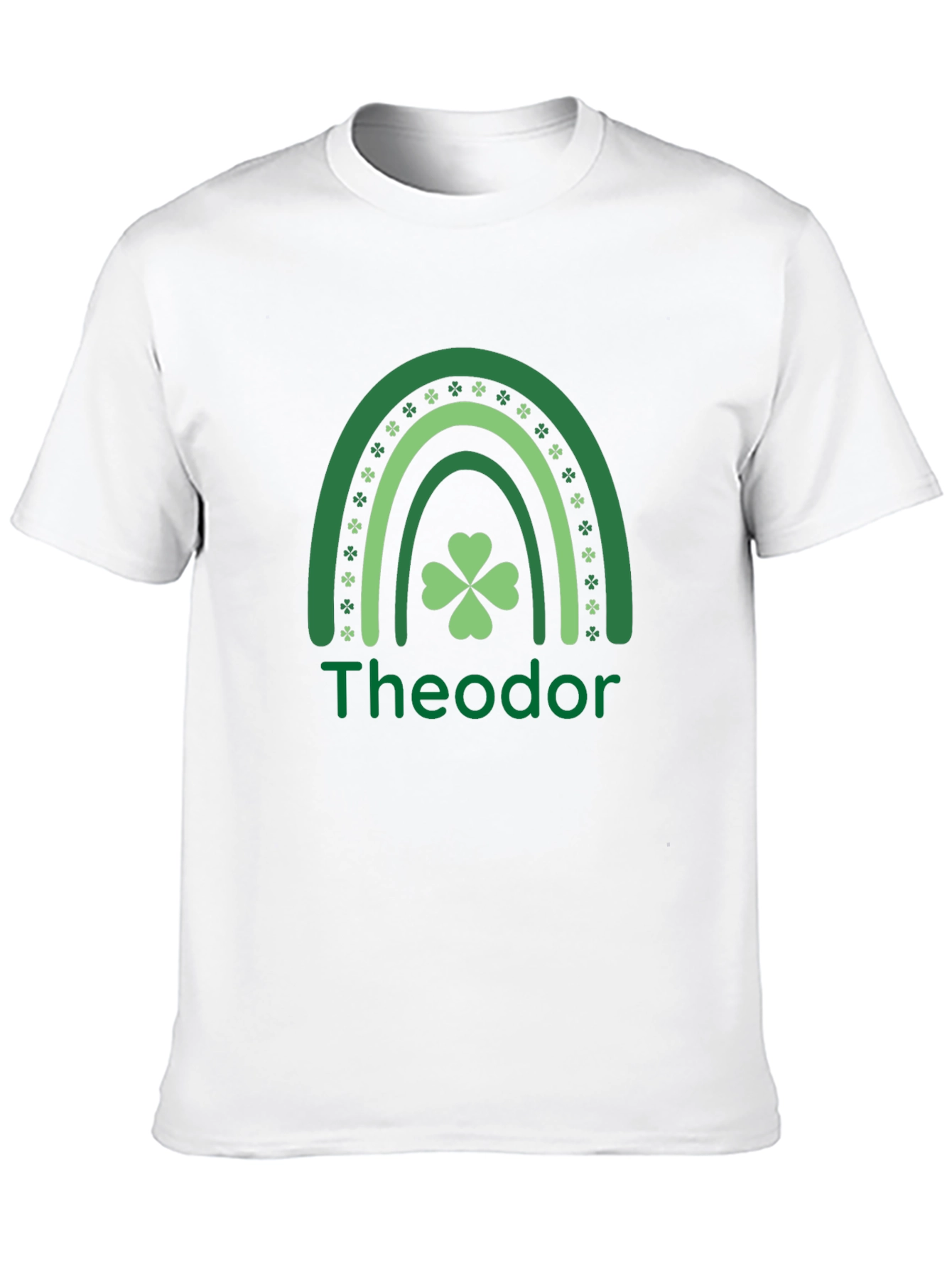 St. Patricks Day Personalized Rainbow Shamrock T-Shirt