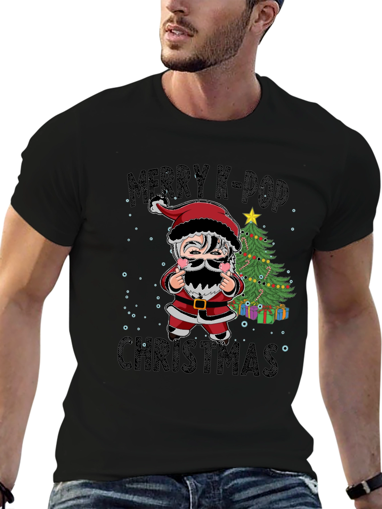 Merry K-Pop Christmas Graphic T-Shirt