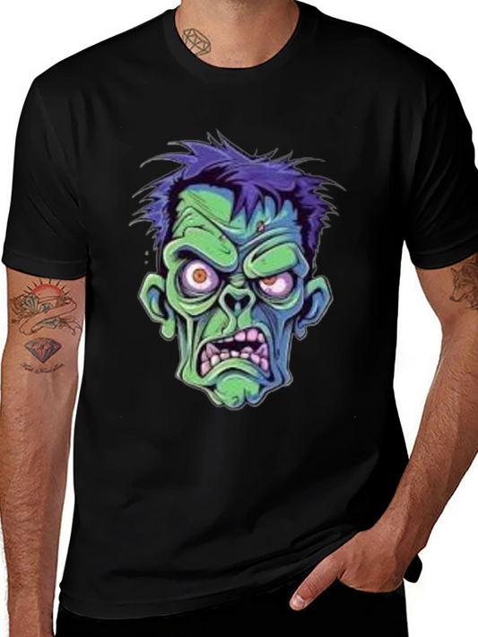 Zombie Cartoon Graphic Black T-Shirt