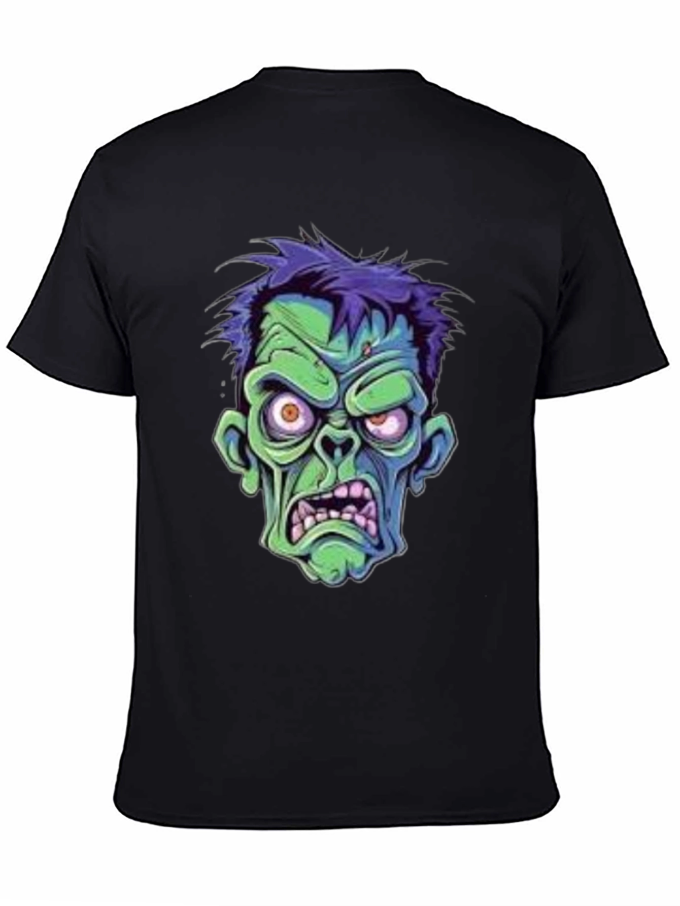Zombie Cartoon Graphic Black T-Shirt