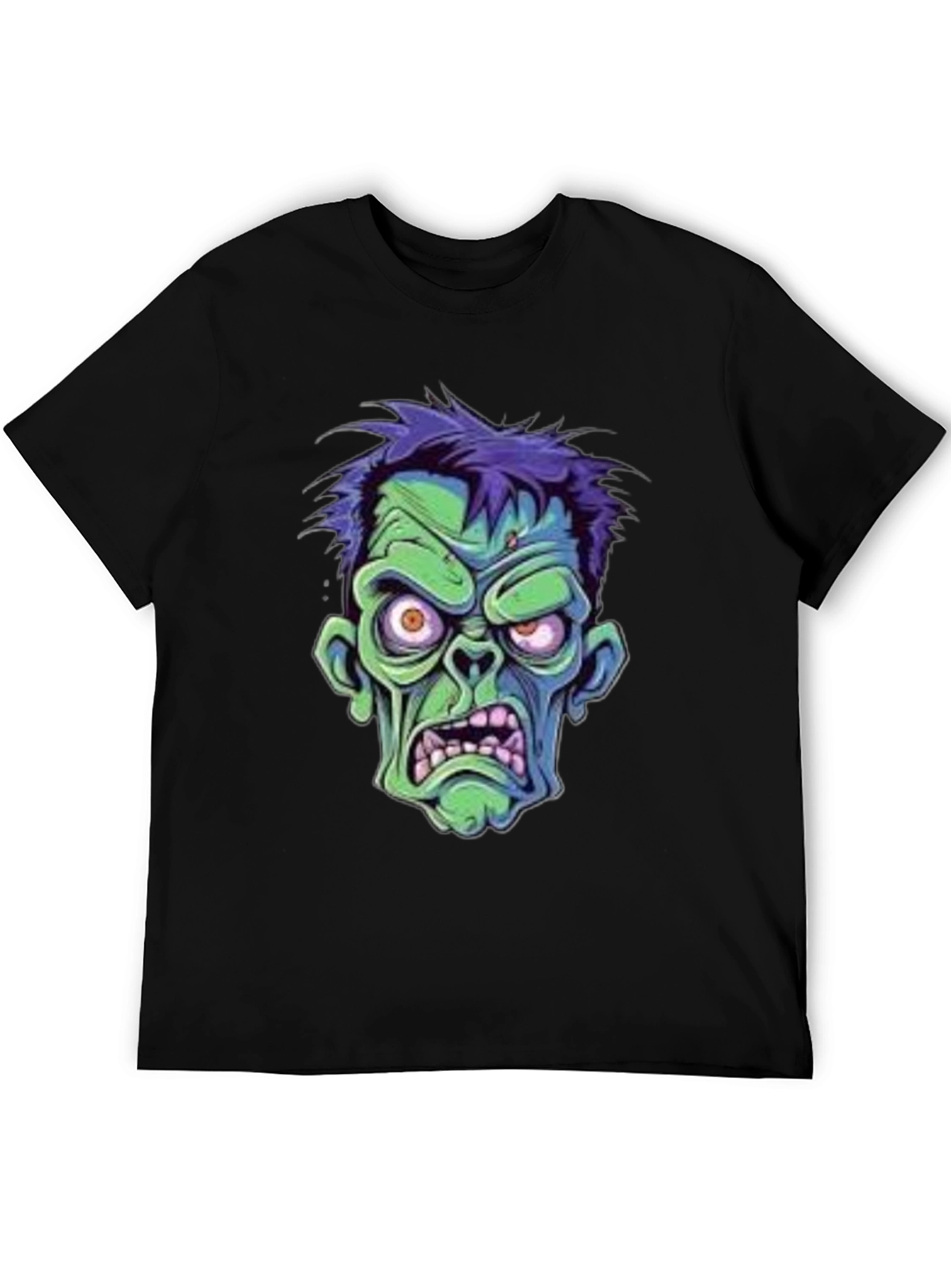 Zombie Cartoon Graphic Black T-Shirt