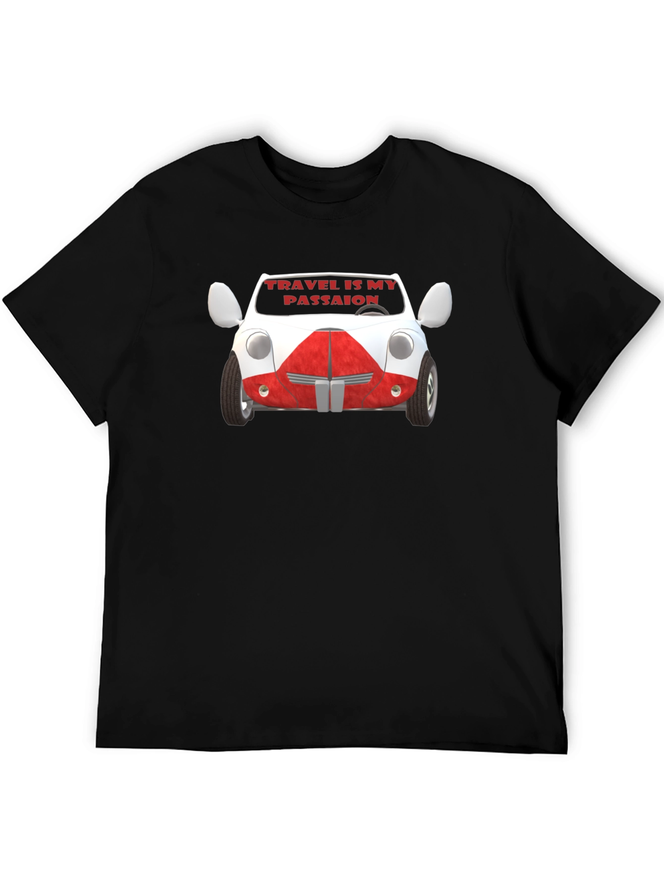 Travel Is My Passion Black Graphic T-Shirt