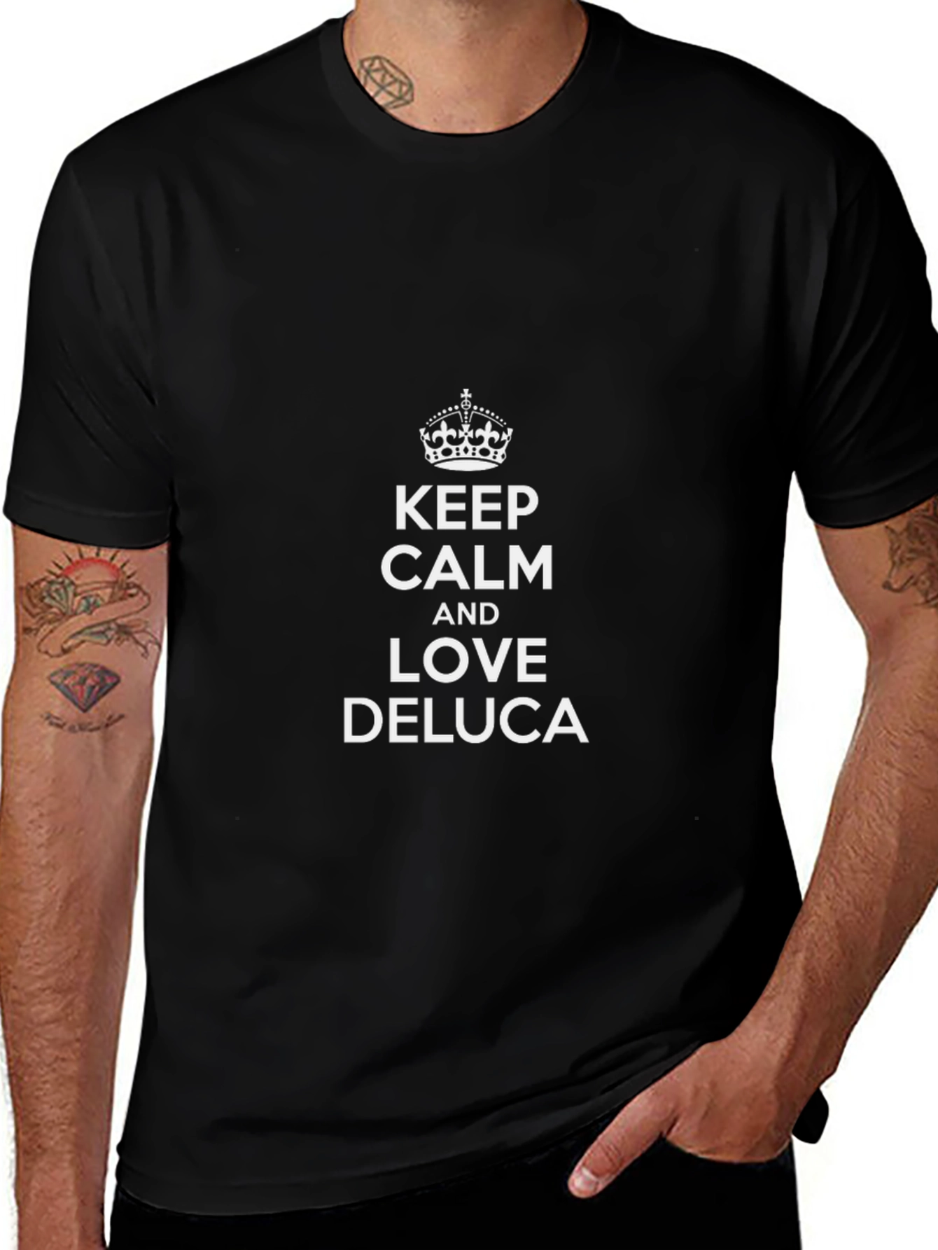 Keep Calm and Love Deluca Black T-Shirt